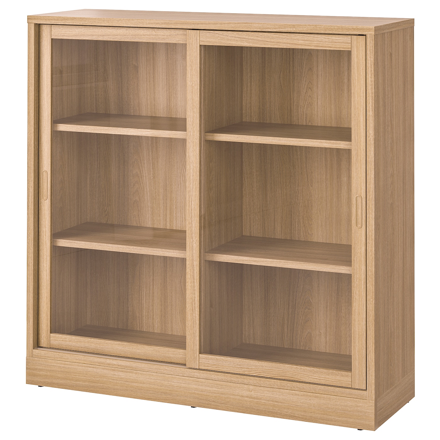 IKEA TONSTAD witryna z przesuwanymi drzwiami, okl dęb, 121x37x120 cm