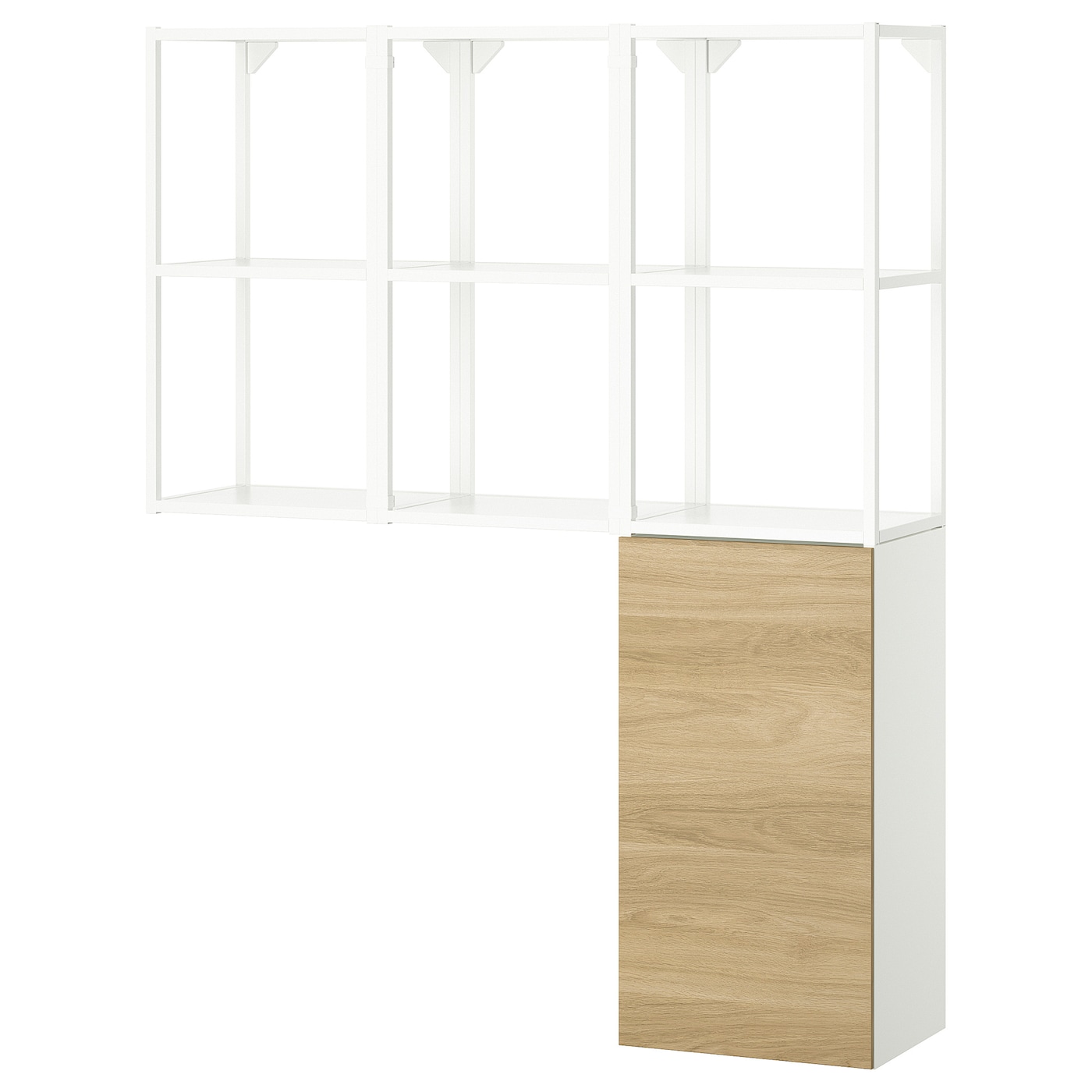 IKEA ENHET regał, biały/imit. dębu, 120x32x150 cm