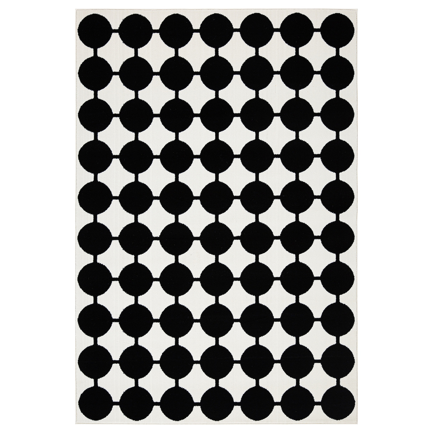 IKEA VÄNDPLATS dywan z krótkim włosiem, biały/czarny w kropki, 133x195 cm
