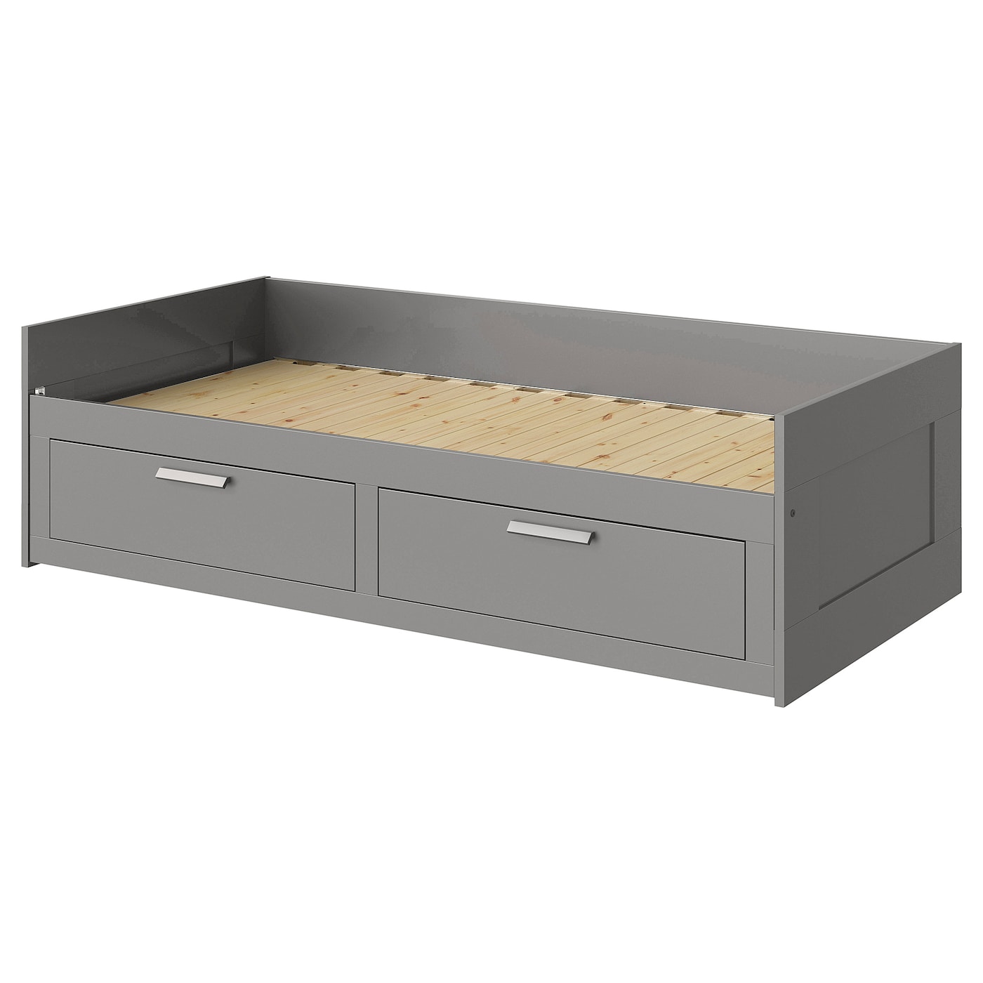 IKEA BRIMNES rama leżanki z 2 szufladami, szary, 80x200 cm