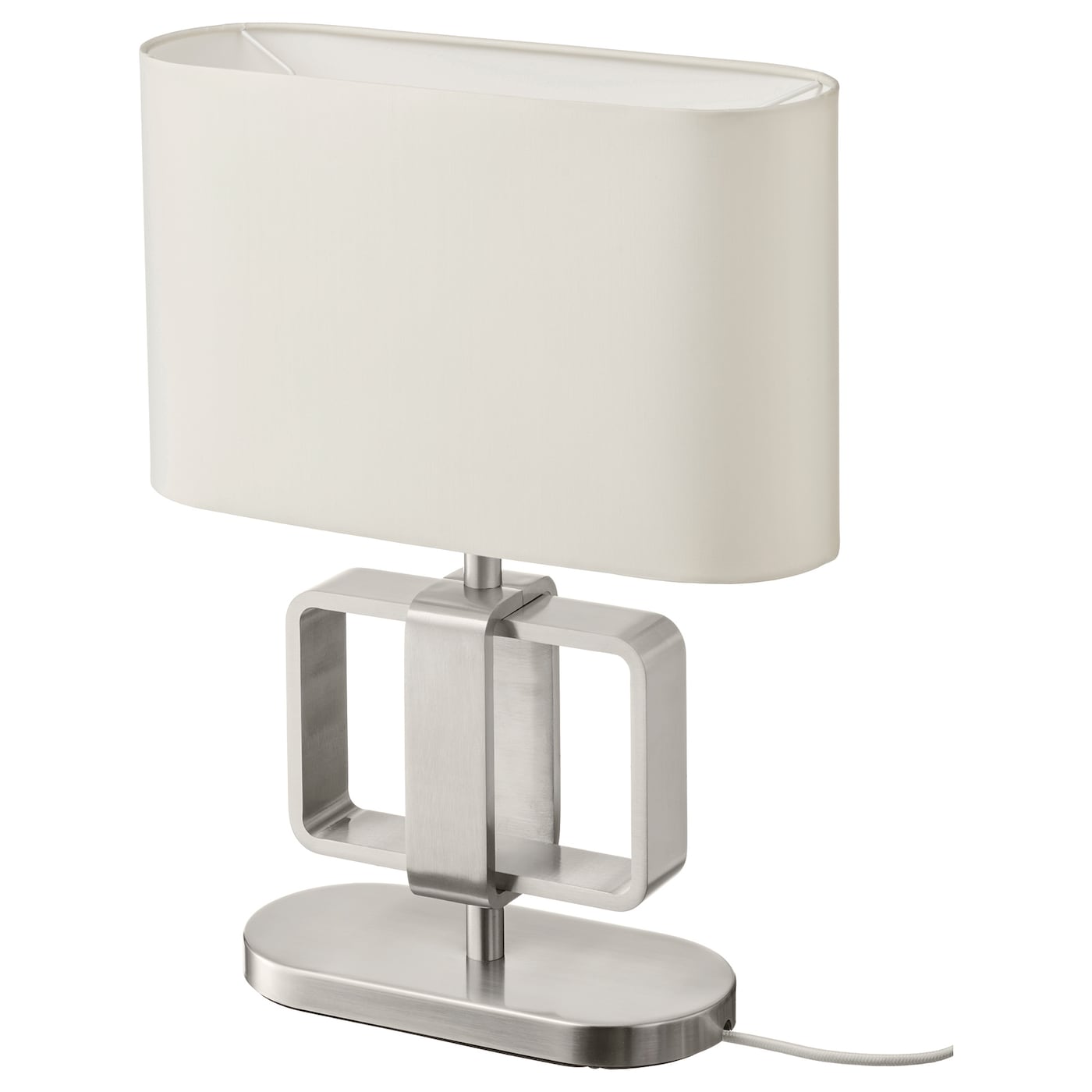 IKEA UPPVIND lampa stołowa, niklowano/biały, 47 cm