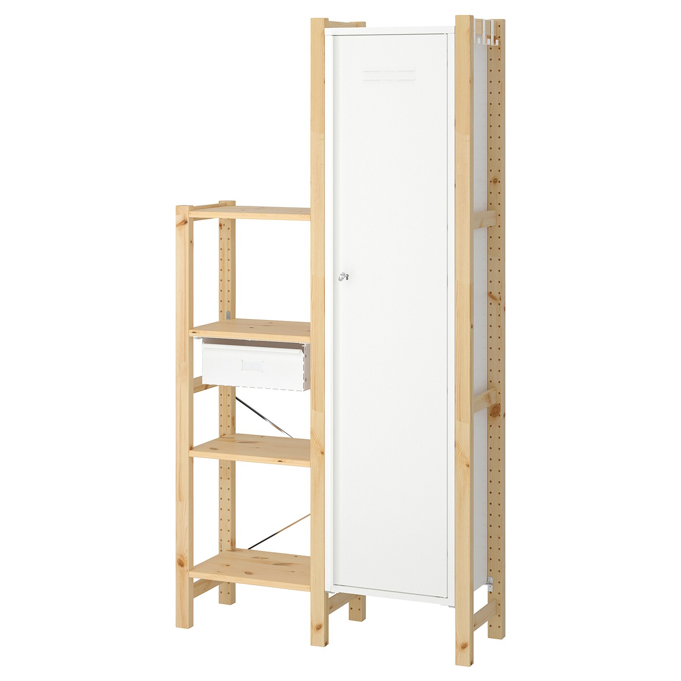 IKEA IVAR 2 sekcje/półki/szafka, sosna/biały, 92x30x179 cm
