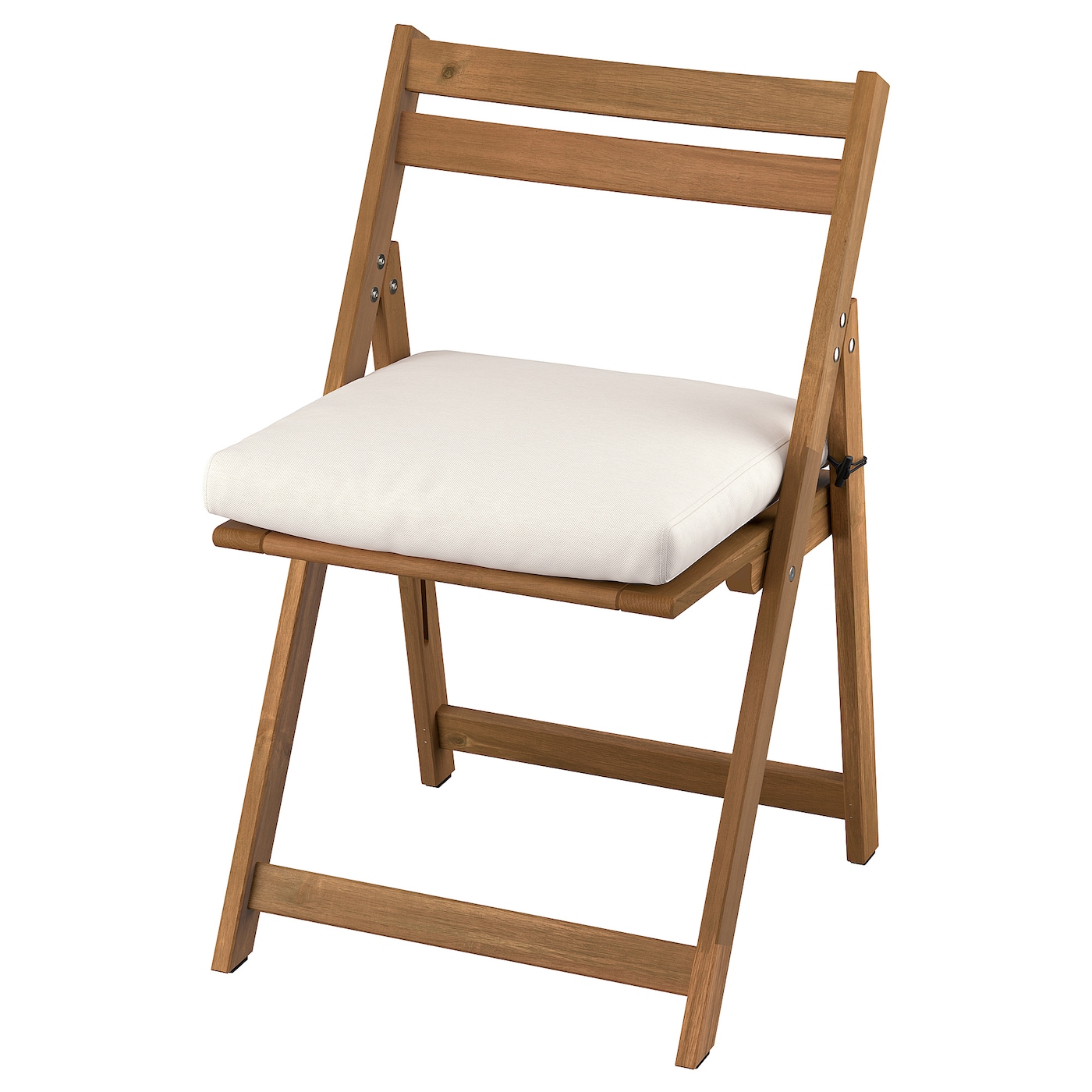 IKEA NÄMMARÖ krzesło, zewnętrzne składany/bejca jasnobrązowa Frösön/Duvholmen beżowy, Szerokość: 49 cm
