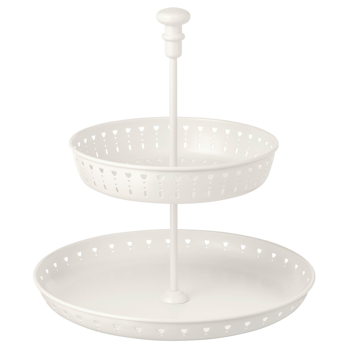IKEA GARNERA patera, 2 talerze, biały, Wysokość: 33 cm