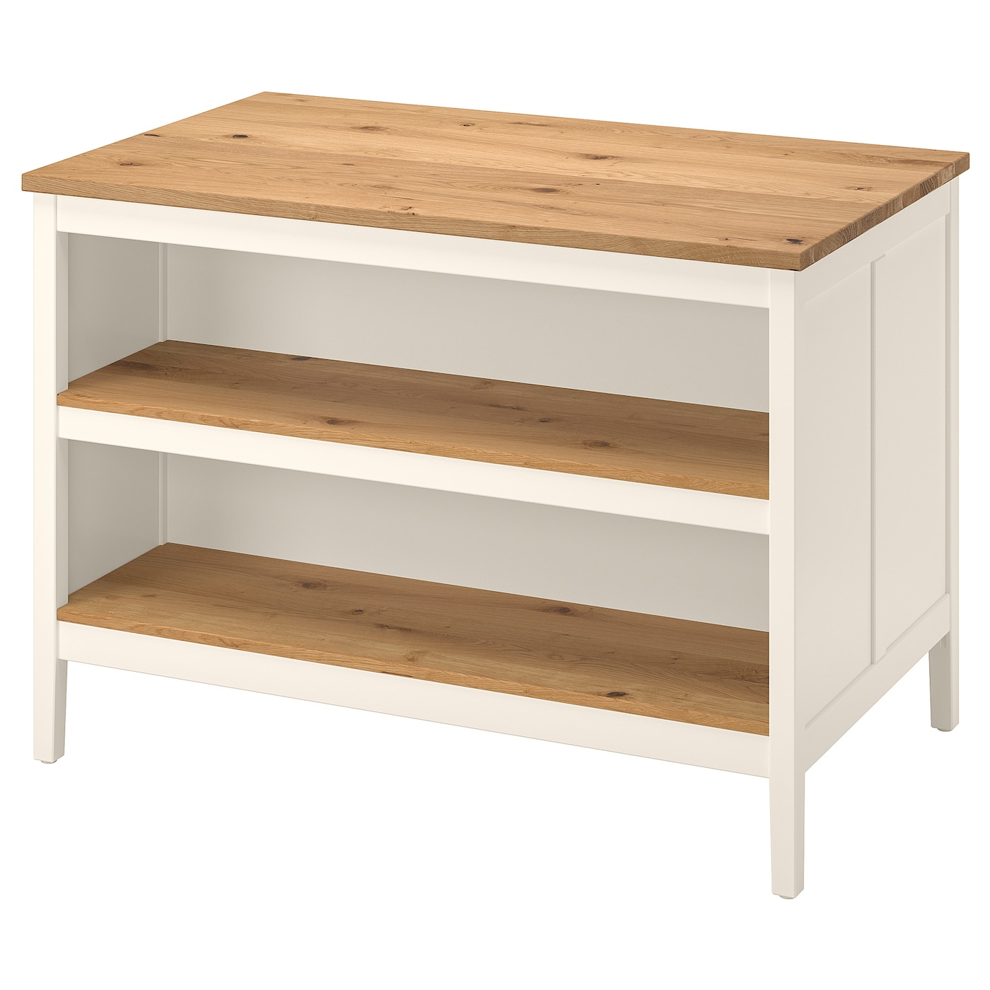 IKEA TORNVIKEN Wyspa kuchenna, kremowy/dąb, 126x77 cm
