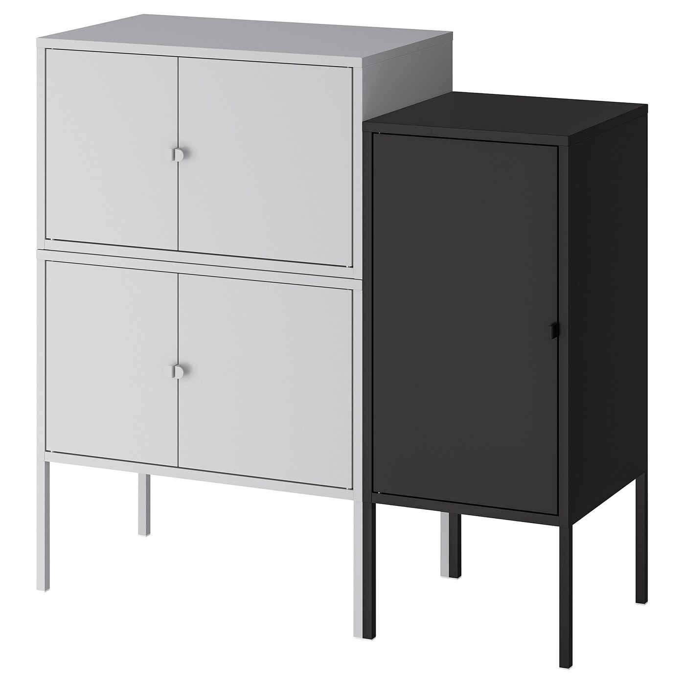 IKEA LIXHULT kombinacja szafek, szary/antracyt, 95x35x92 cm