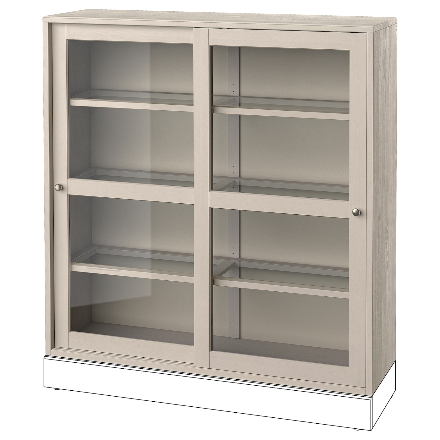 IKEA HAVSTA witryna, szarobeżowy, 121x35x123 cm