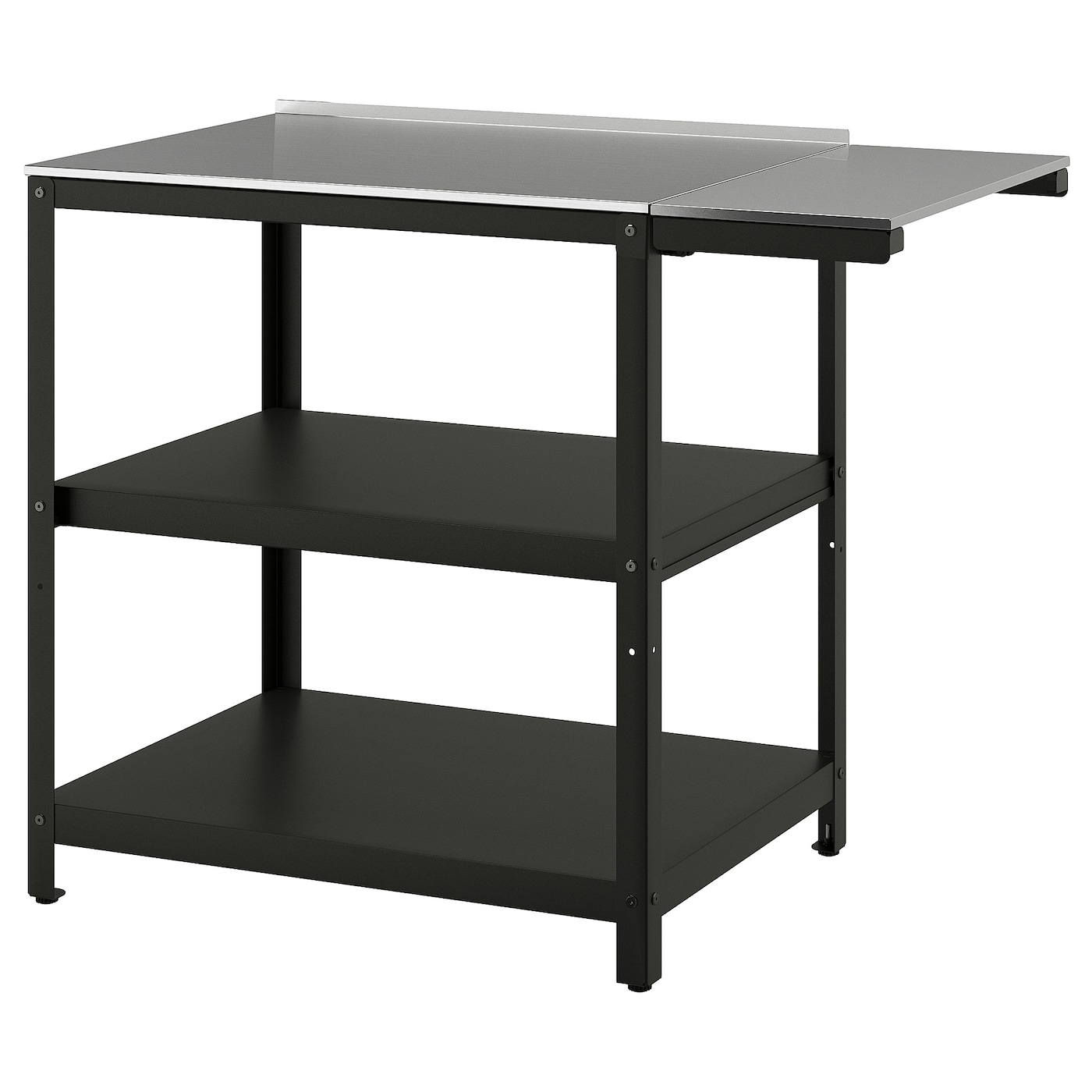 IKEA GRILLSKÄR wyspa kuchenna ze stolikiem, stal nierdz/zewnętrzne, 93/116x61 cm