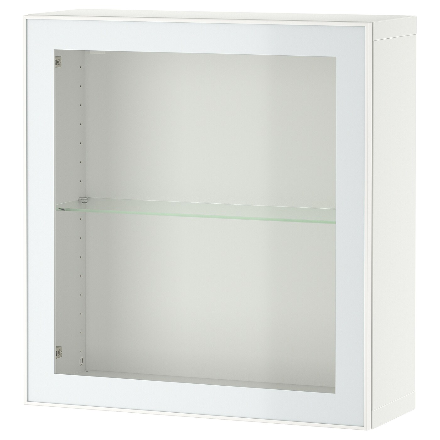 IKEA BESTÅ witryna, biały Glassvik/biel/jasna zieleń szkło bezbarwne, 60x22x64 cm
