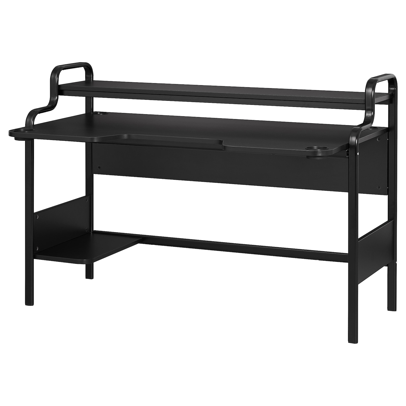 IKEA FREDDE biurko gamingowe, czarny, 140x74x73 cm