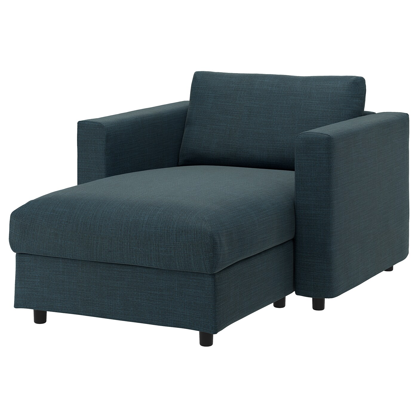 IKEA VIMLE szezlong, Hillared granatowy, Wysokość z poduchami oparcia: 83 cm