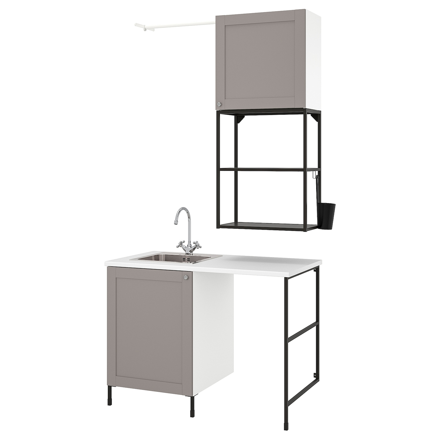 IKEA ENHET pralnia, antracyt/szara rama, 139x63.5x87.5 cm