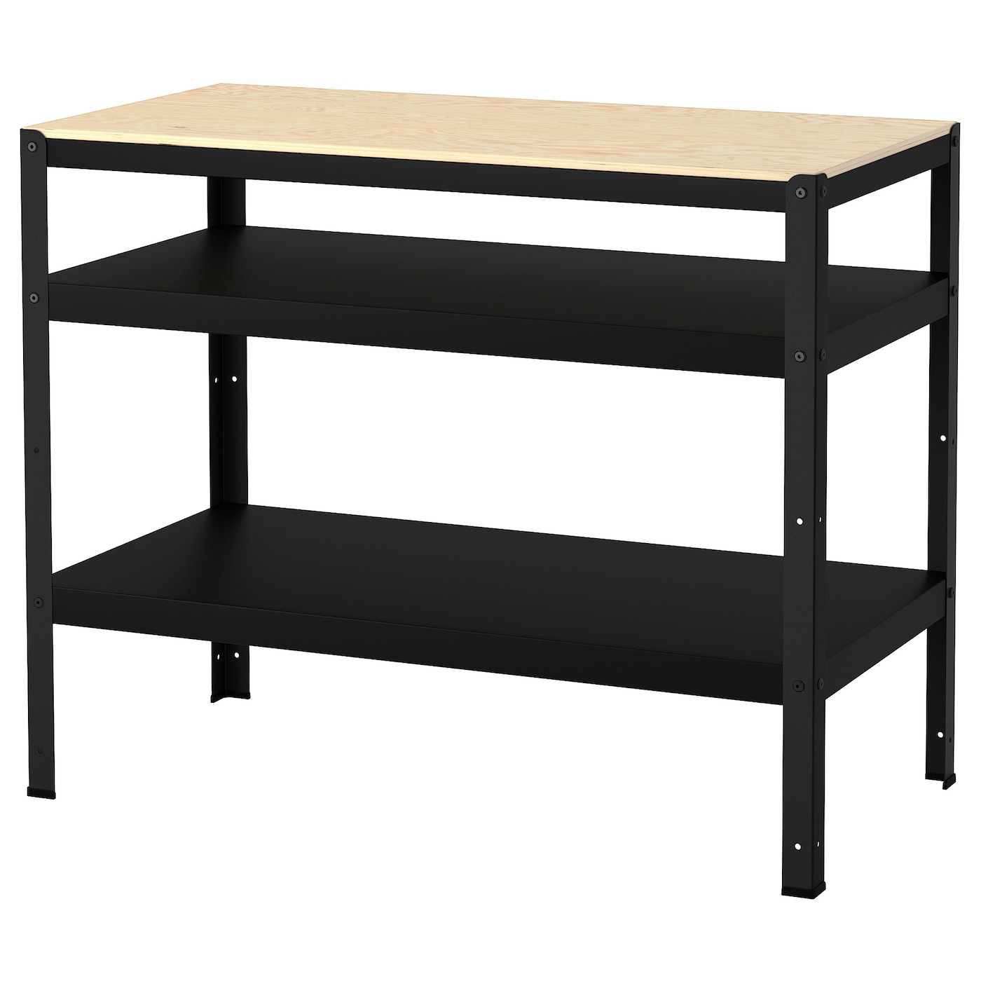 IKEA BROR ława do pracy, czarny/sklejka sosnowa, 110x55 cm