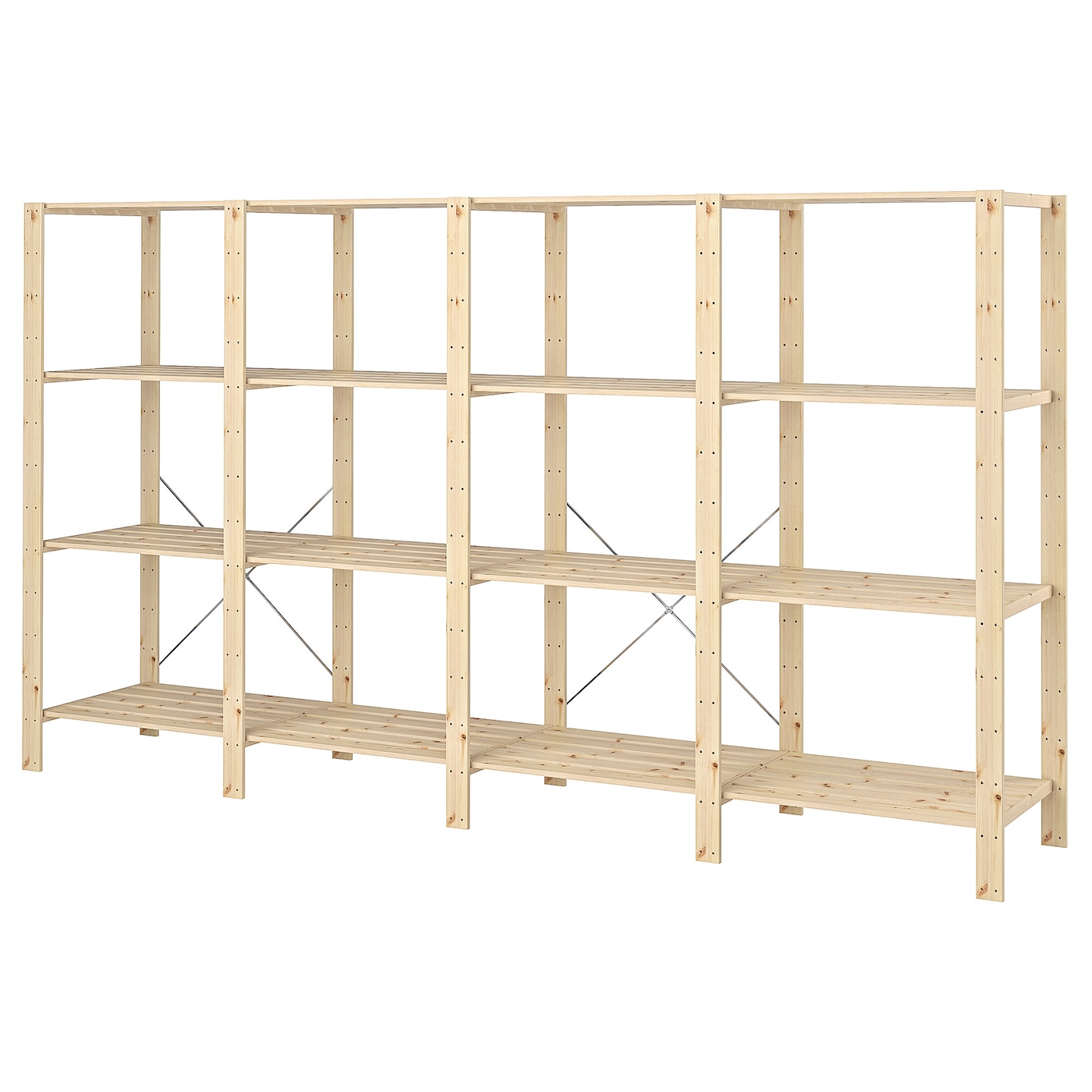 IKEA HEJNE 4 sekcje/półki, miękkie dr, 307x50x171 cm