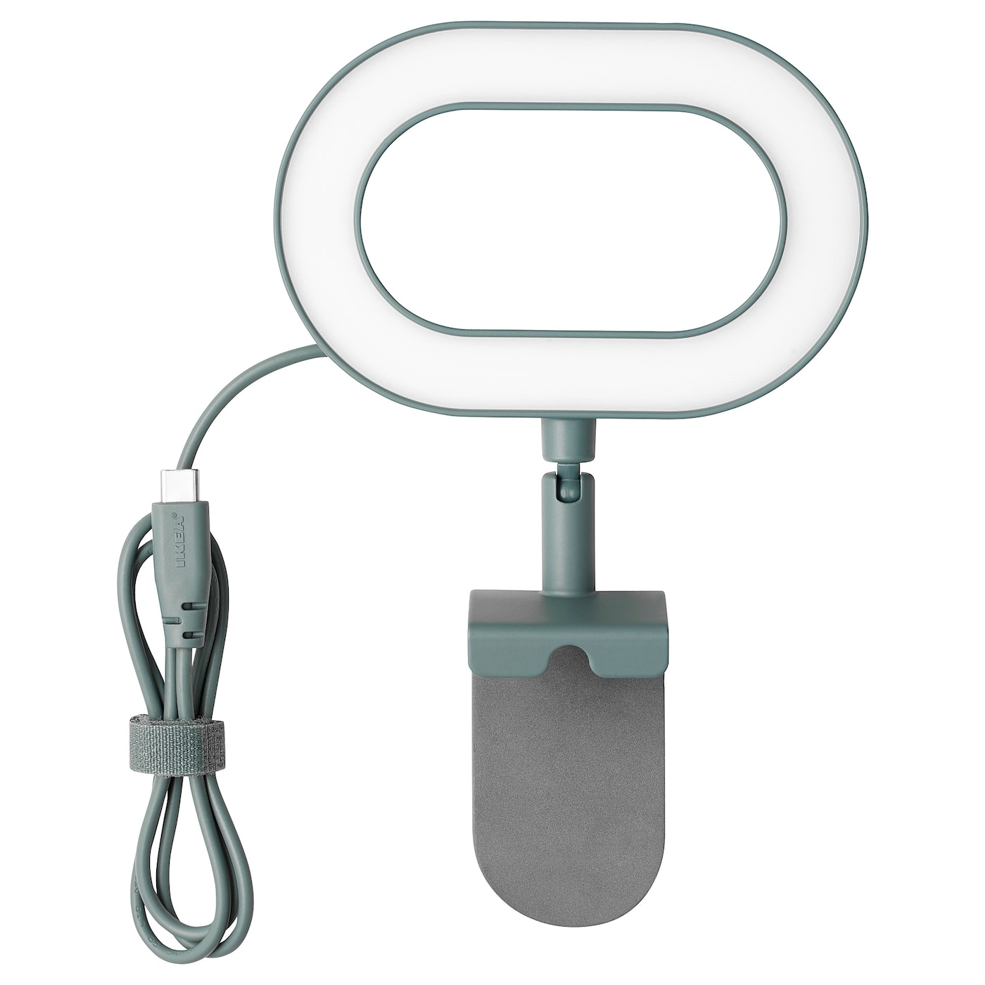 IKEA STÄNKREGN Lampa pierścieniowa LED, można przyciemniać/turkusowy, Długość kabla: 70 cm