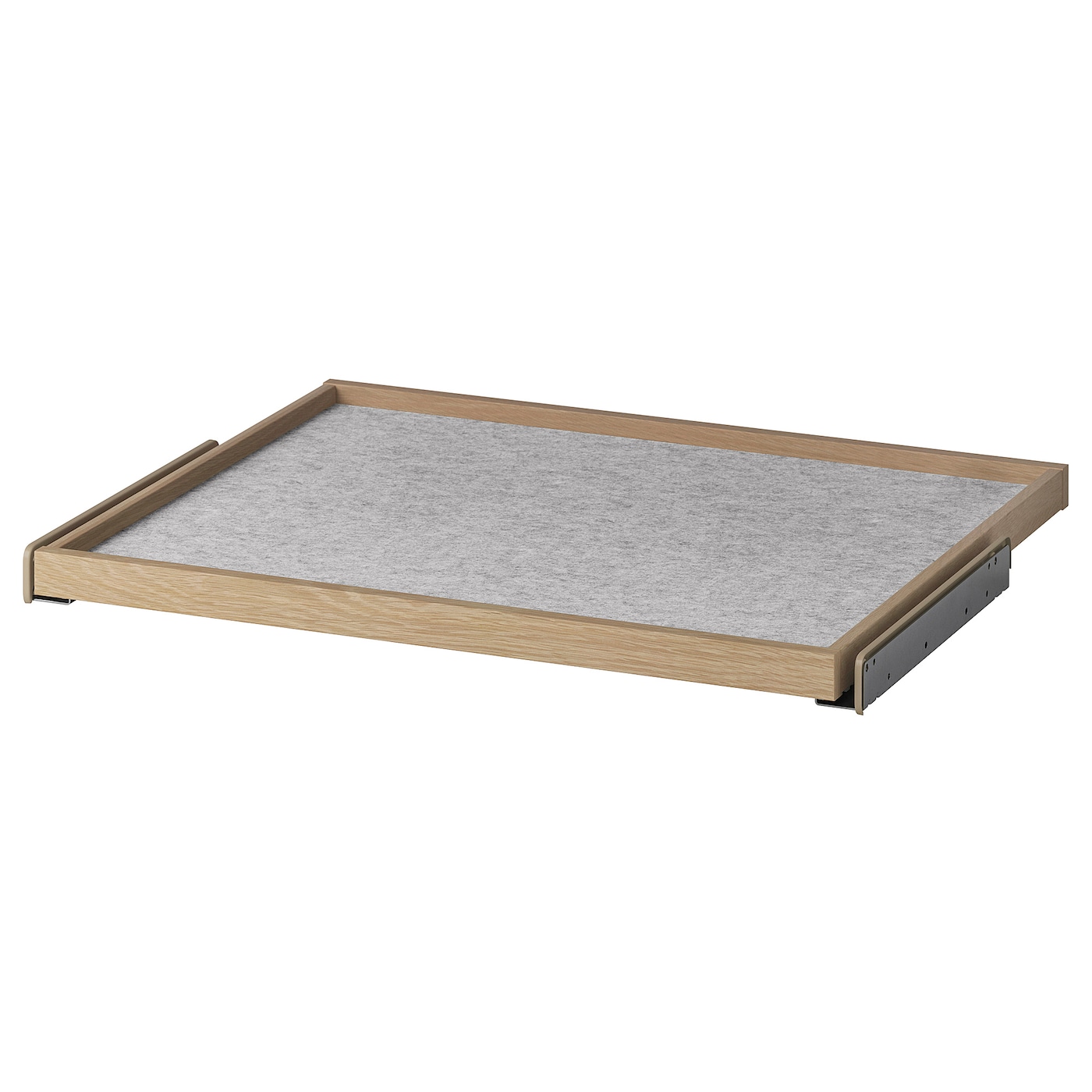 IKEA KOMPLEMENT wysuwana taca z matą do szuflady, imitacja dębu bejcowanego na biało/jasnoszary, 75x58 cm