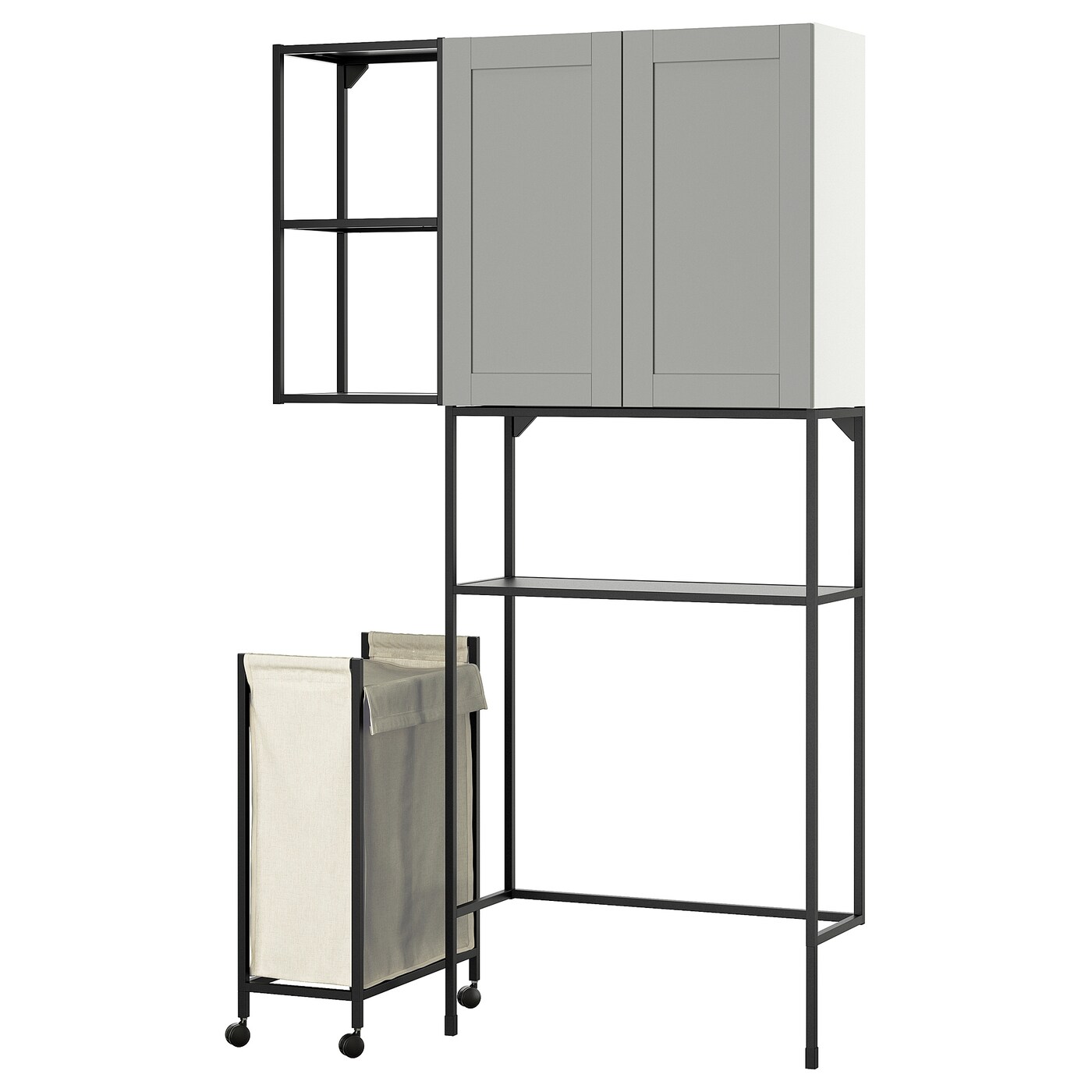 IKEA ENHET regał, antracyt/szara rama, 120x32x204 cm