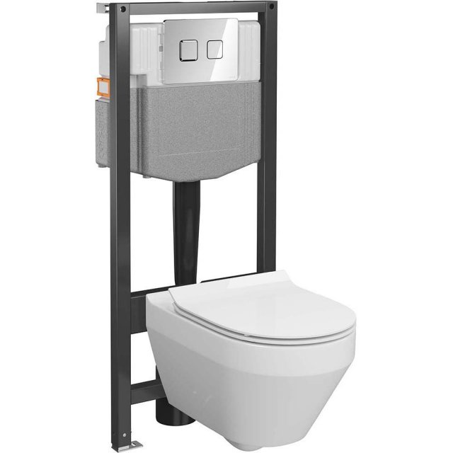 Zestaw podtynkowy SYSTEM 50 pneumatyczny, miska wirowa CREA, deska, p