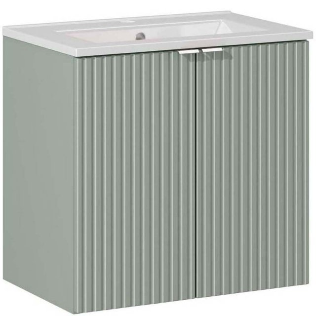 COMAD Szafka z drzwiami LINE REED GREEN z umywalką meblową DANCE 60 c