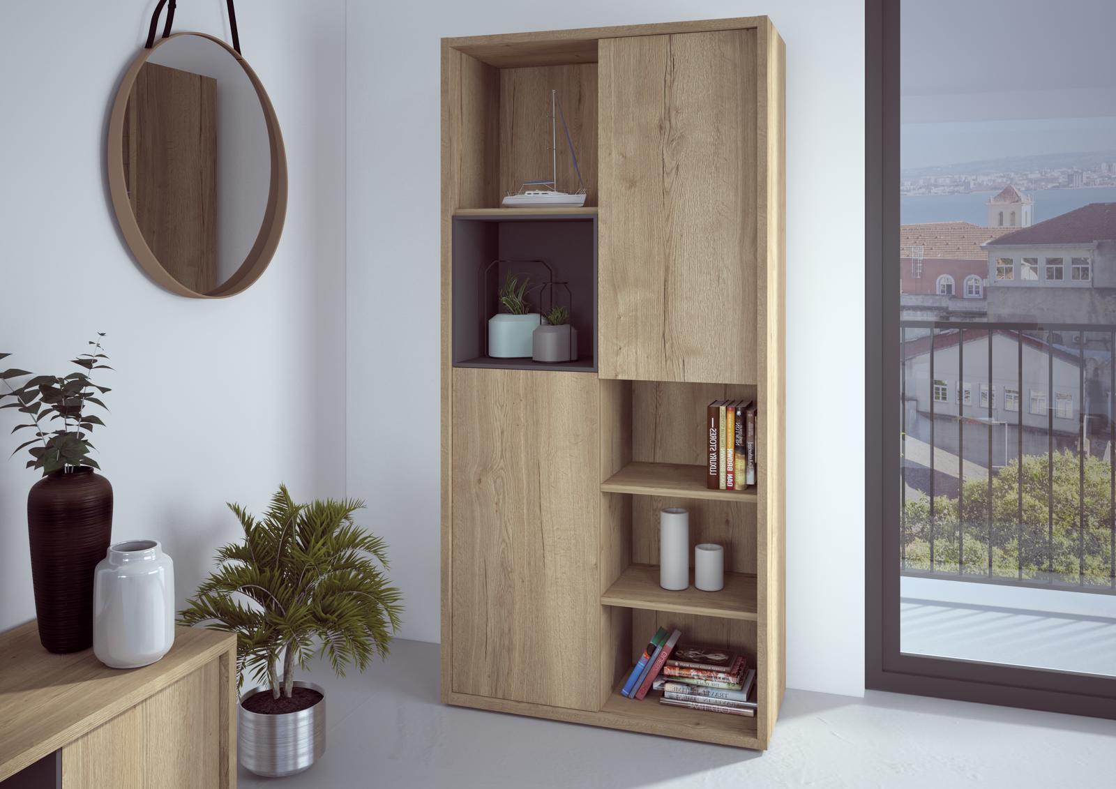 Designerska witryna Frame oak