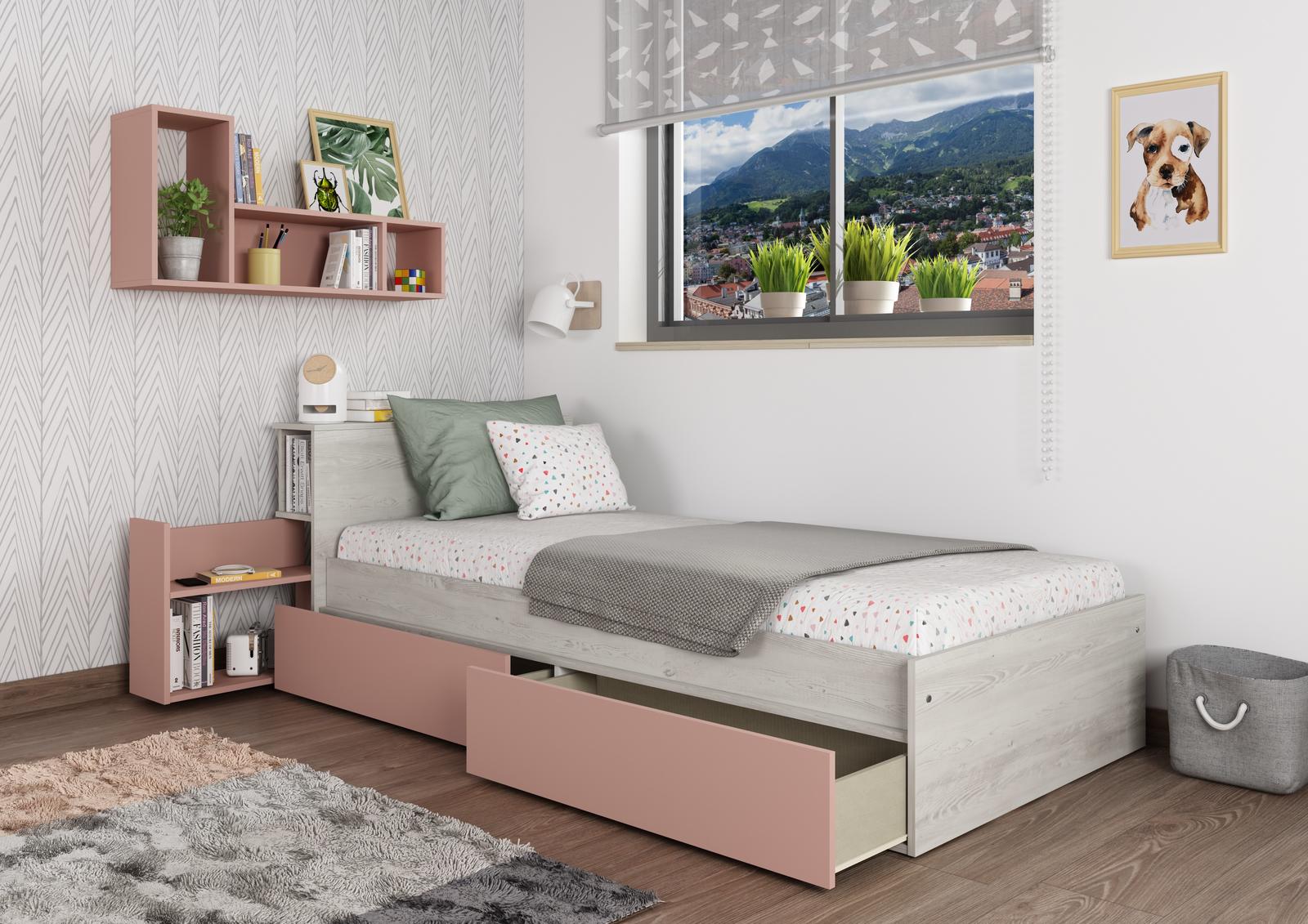 Łóżko wielofunkcyjne dla dziewczynki Cascina,antique pink