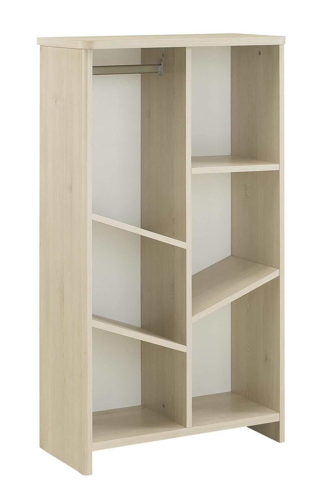 Półka dziecięca z drążkiem do szafy w skandynawskim designie Sacha sosna