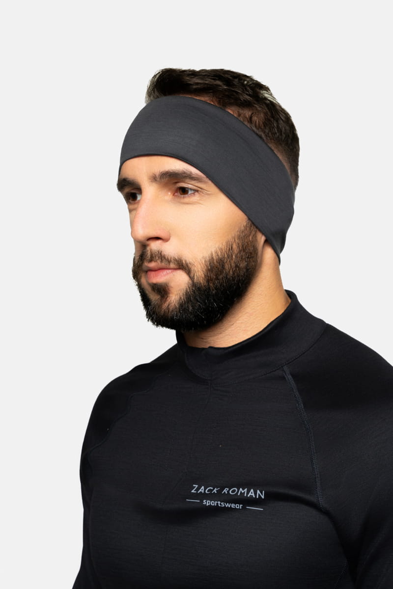 Opaska sportowa z wełny merino, khaki