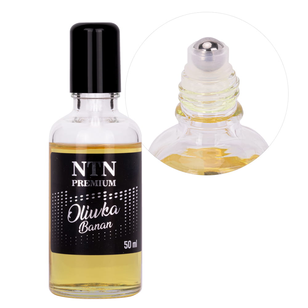Oliwka regenerująca skórki i paznokcie roller ball z kulką NTN Premium o zapachu banana 50ml