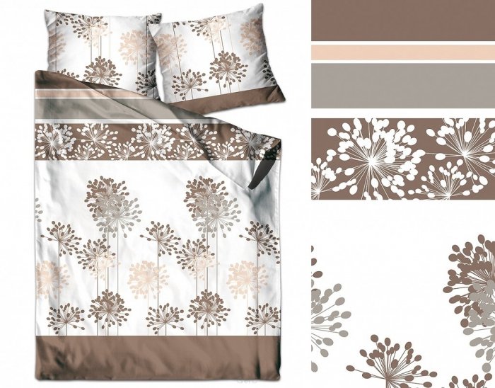 Pościel satynowa GRENO Gold Collection 160x200 wz. Znakomita Beżowa