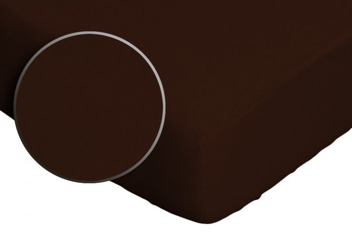 Prześcieradło 100% bawełna satynowa 90x200x20 na gumkę wz. PG 28 czekoladowy