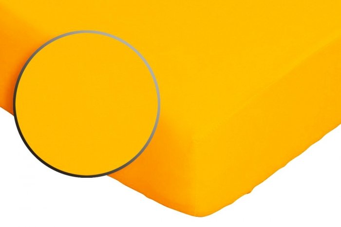 Prześcieradło 100% bawełna satynowa 90x200x15 na gumkę wz. PG 26 żółty
