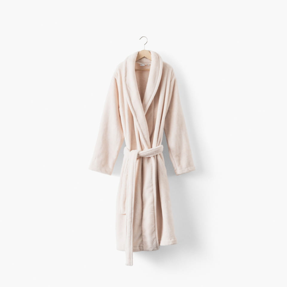szlafrok damski ROMY polarowy beige rose
