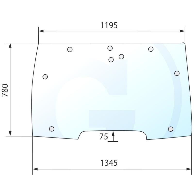 Szyba przednia CASE MX CX Mc Cormick 255024A1