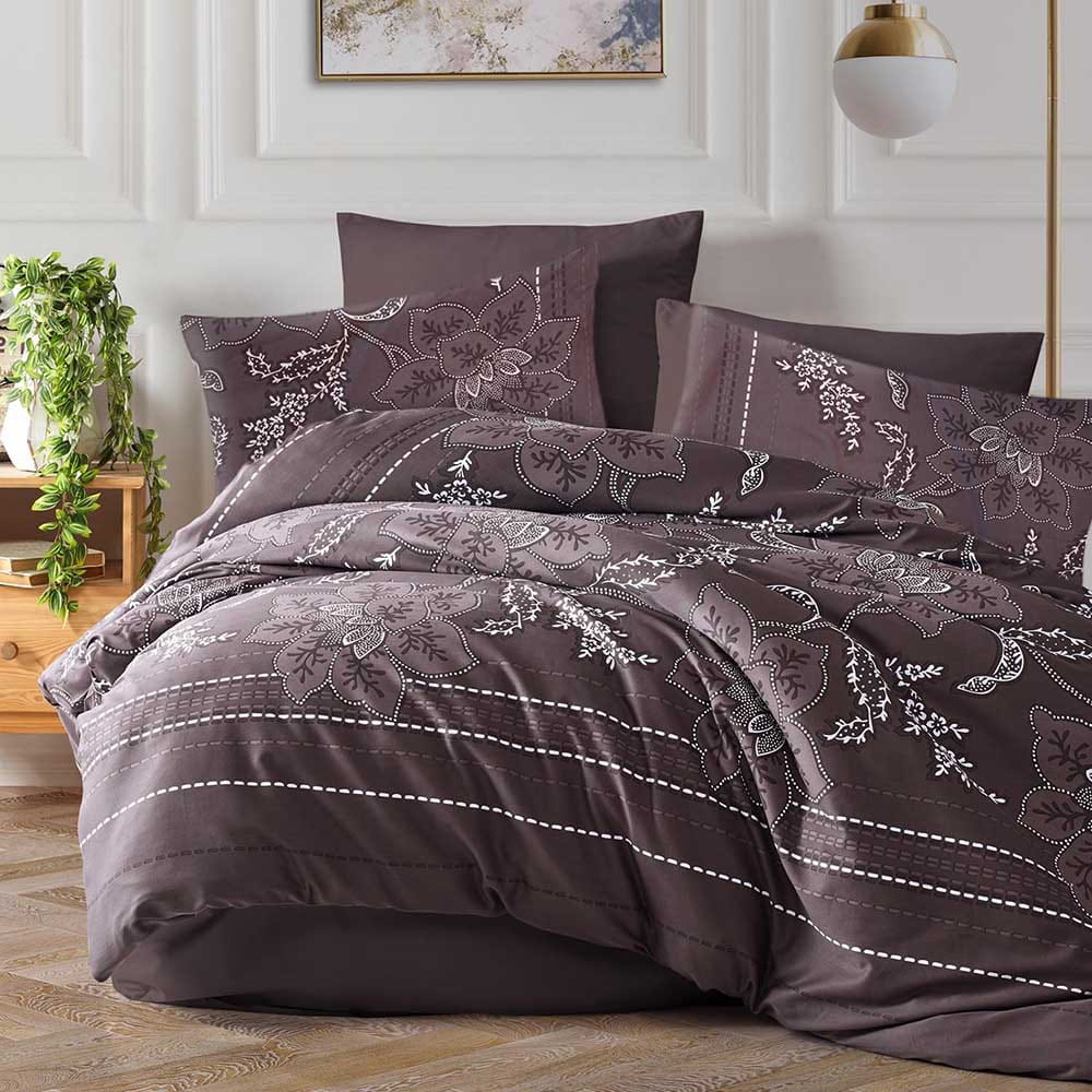 Komplet pościeli 160x200 satyna 100% bawełna Moyo 2 ciemny fiolet Exclusive
