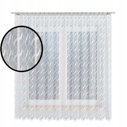 Firana żakardowa nabłyszczana wzór Falka 180x300 z taśmą