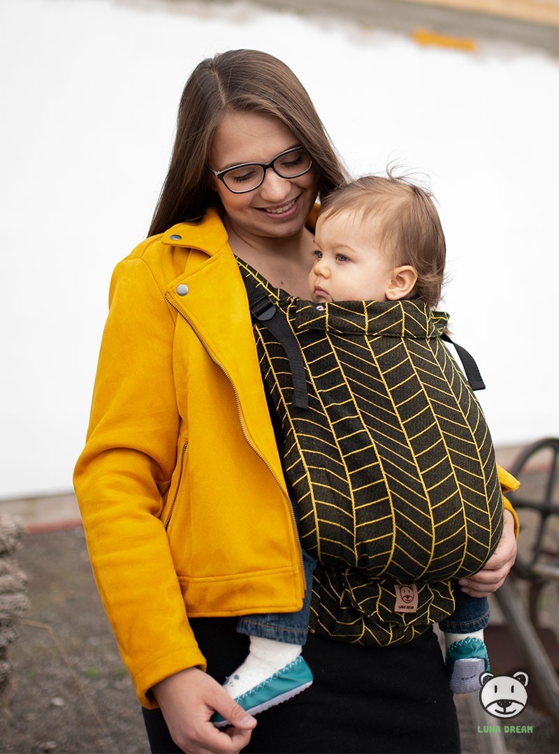 Nosidełko regulowane Grow Up Wrap: Big Herringbone dark yellow