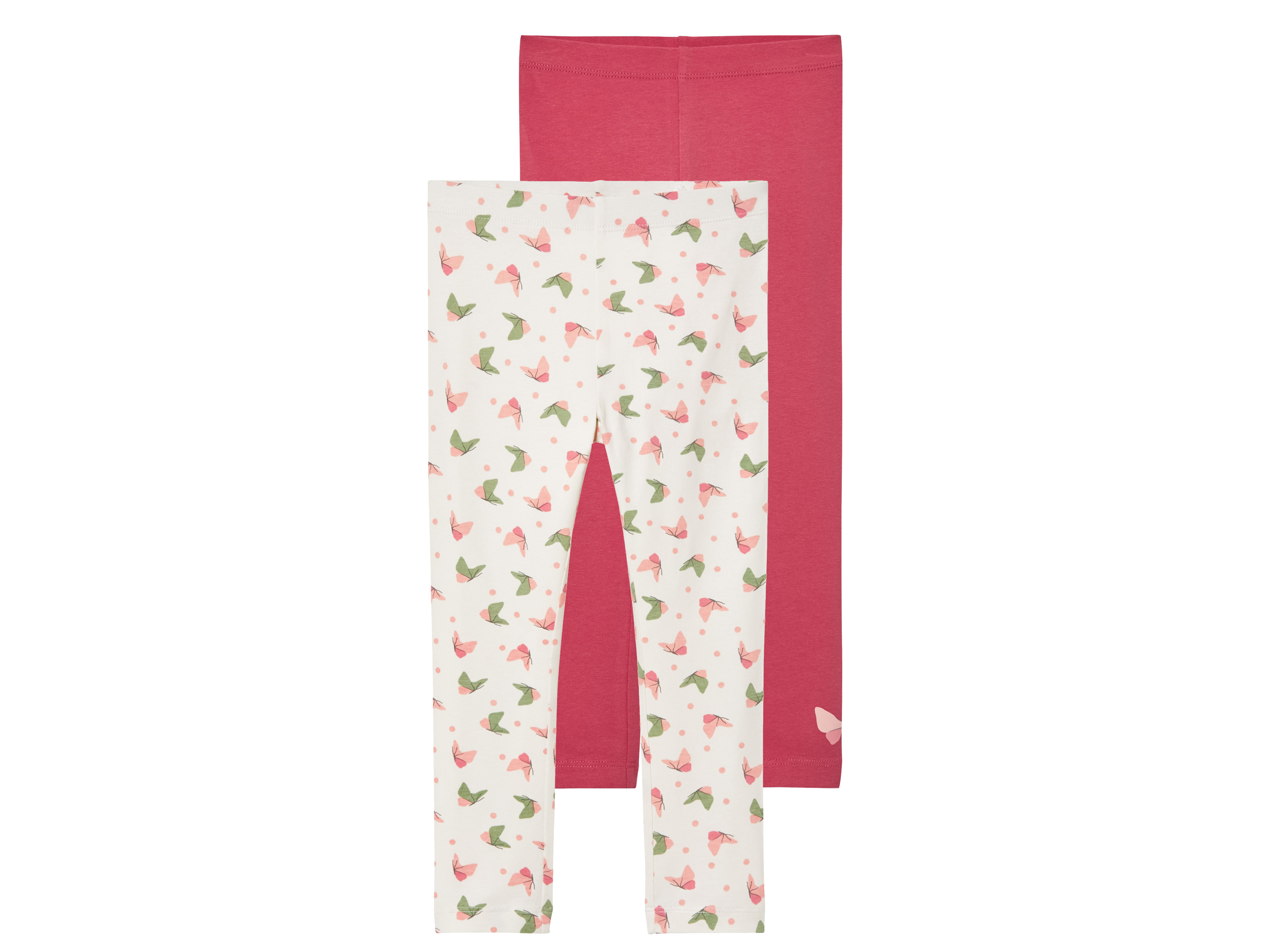 lupilu Legginsy dziecięce z bawełny, 2 pary Czerwony/różowy, 98/104