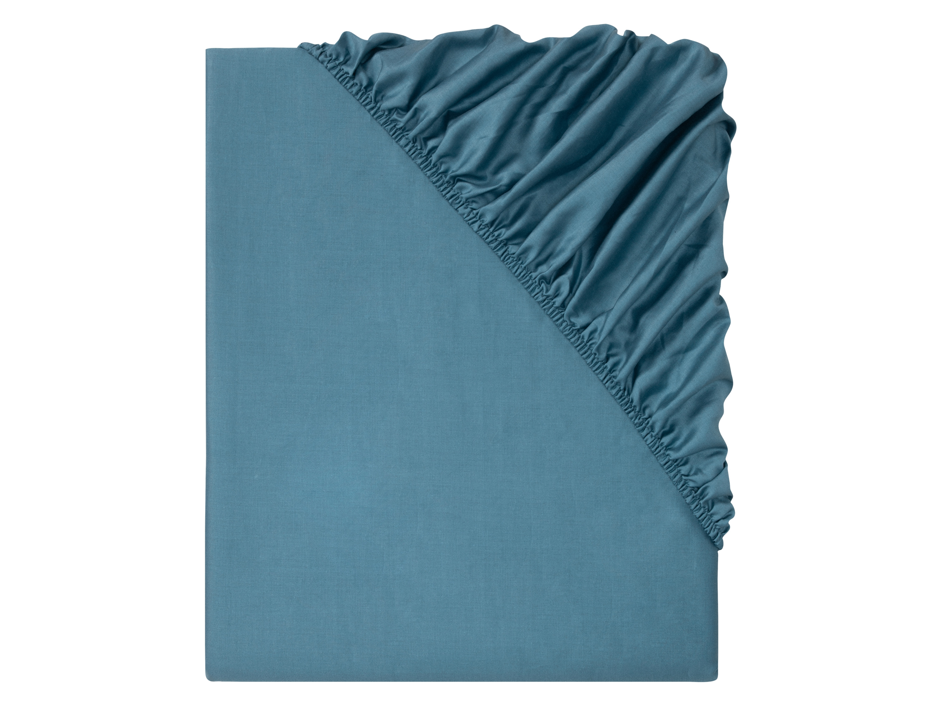 Livarno home Satyna, prześcieradło z gumką 90-100 x 200 cm Niebieski