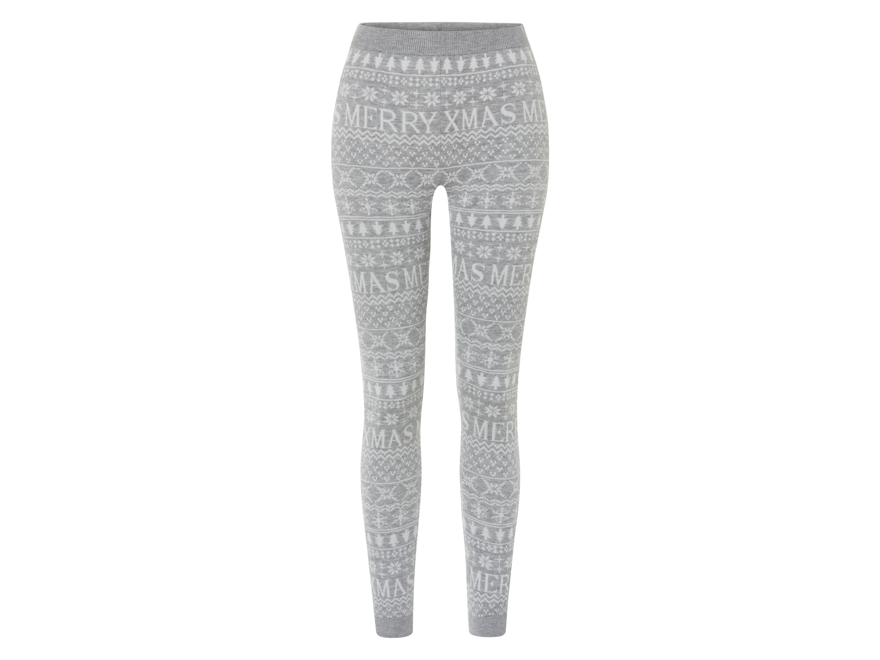 esmara Legginsy damskie z motywem świątecznym Szary, L 44-46