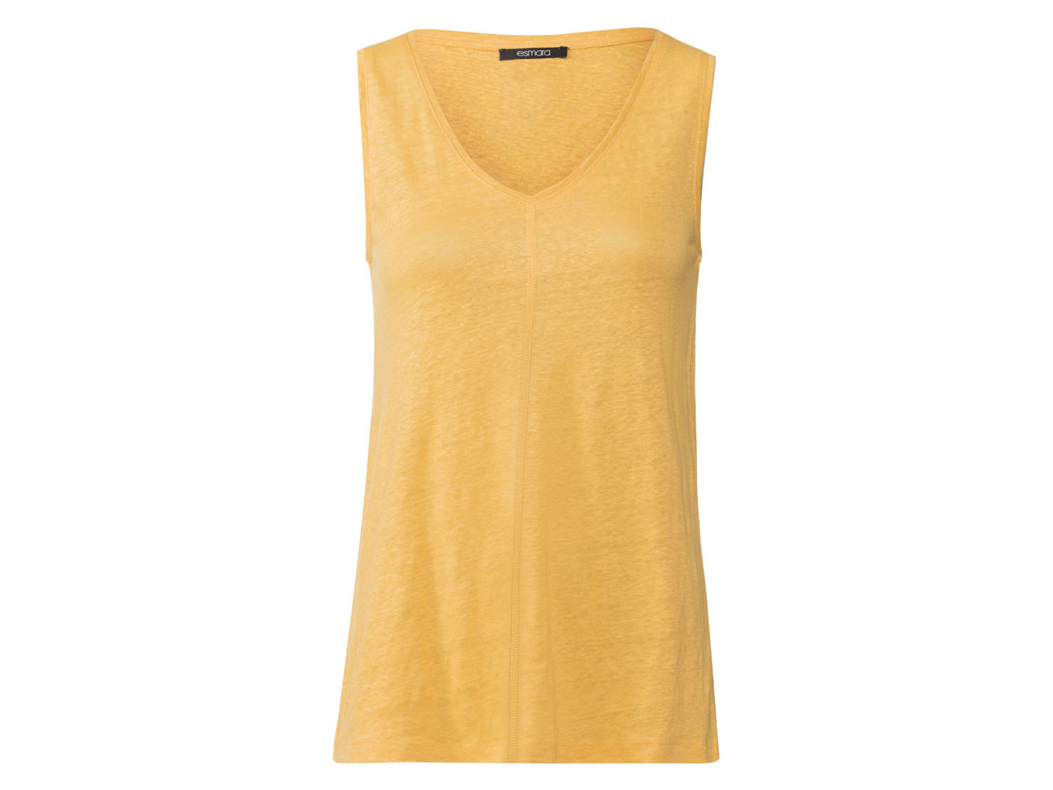 esmara Top damski z lnu XS 32/34, Żółty