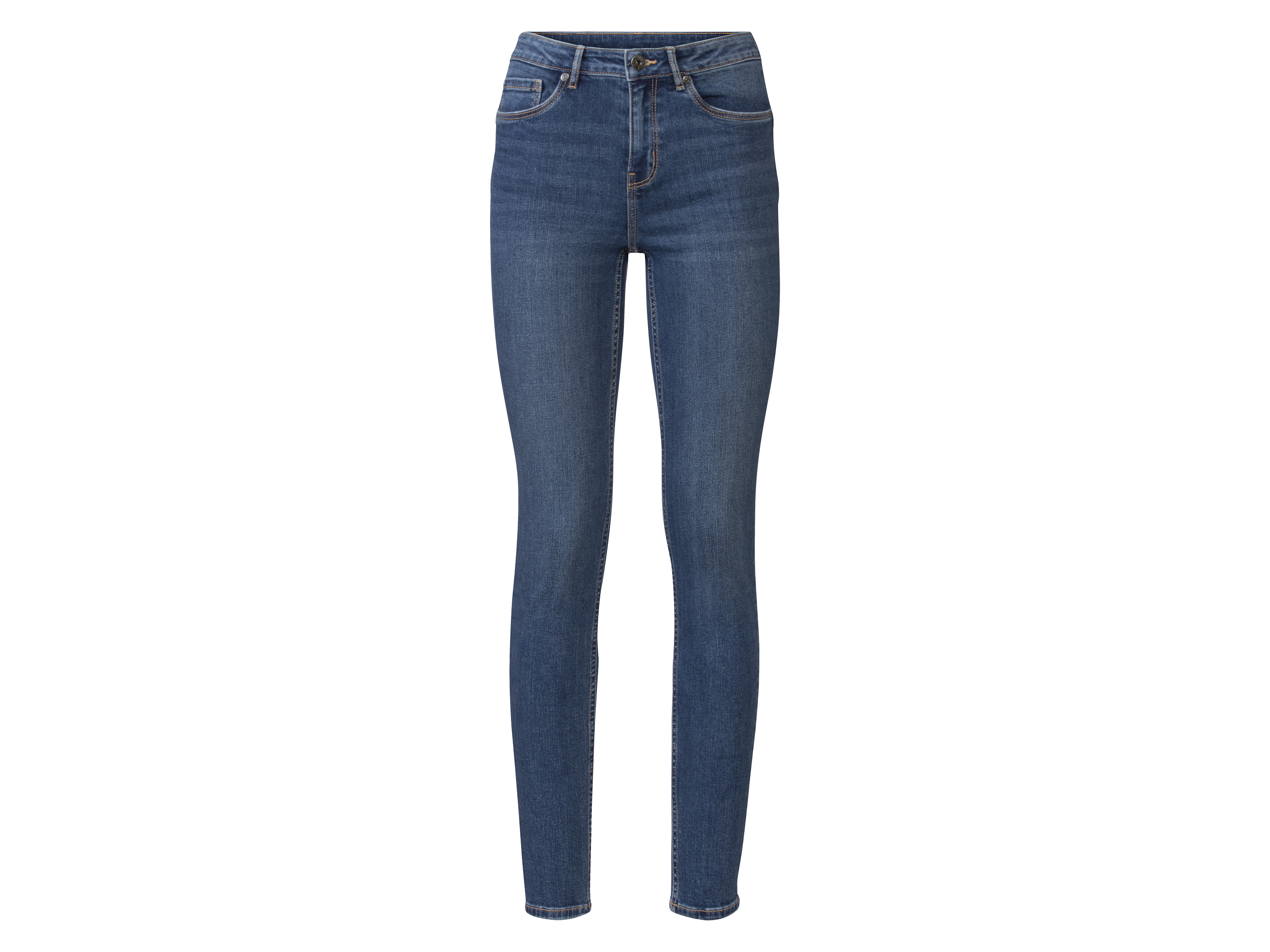 esmara Jeansy damskie, super skinny fit, z efektem po-push-up 34, Niebieski