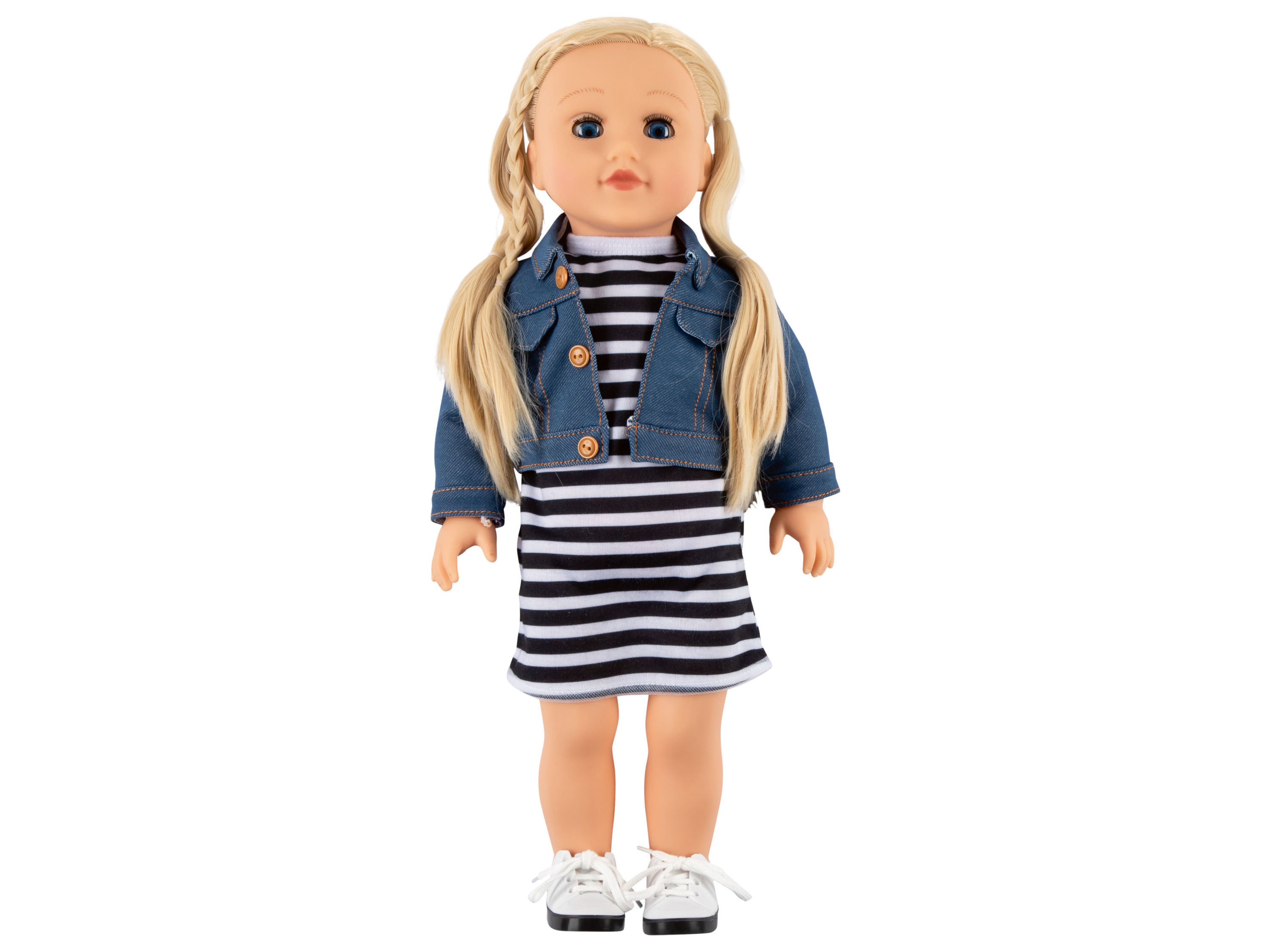 Playtive Lalka Julia z pięknymi włosami do czesania i robienia fryzur, 1 sztuka Blond włosy i niebieskie oczy