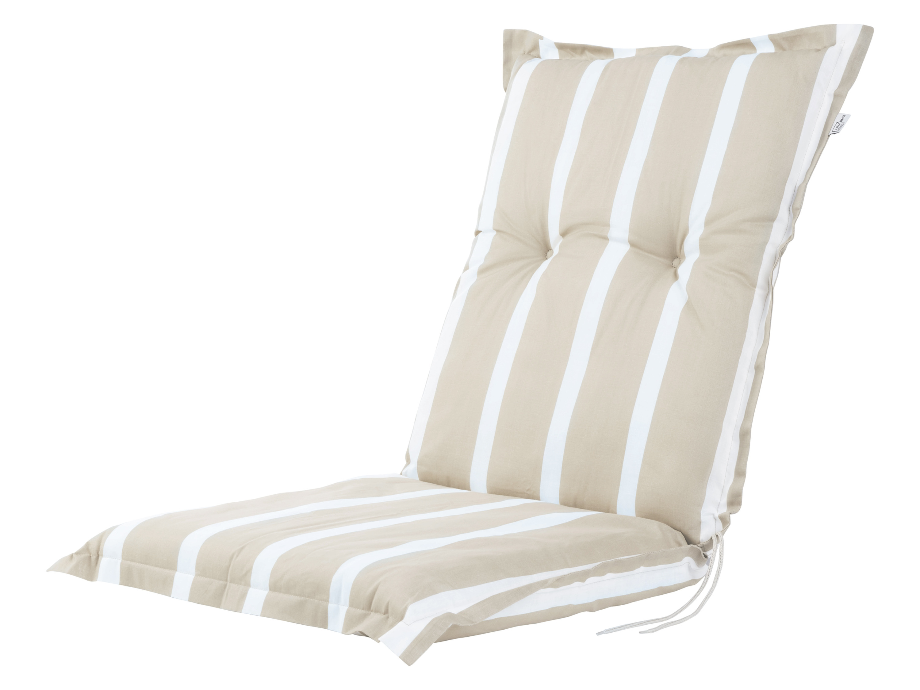 Livarno home Poduszka na fotel z niskim oparciem Valencia / Miami, 8 cm Beżowy w paski