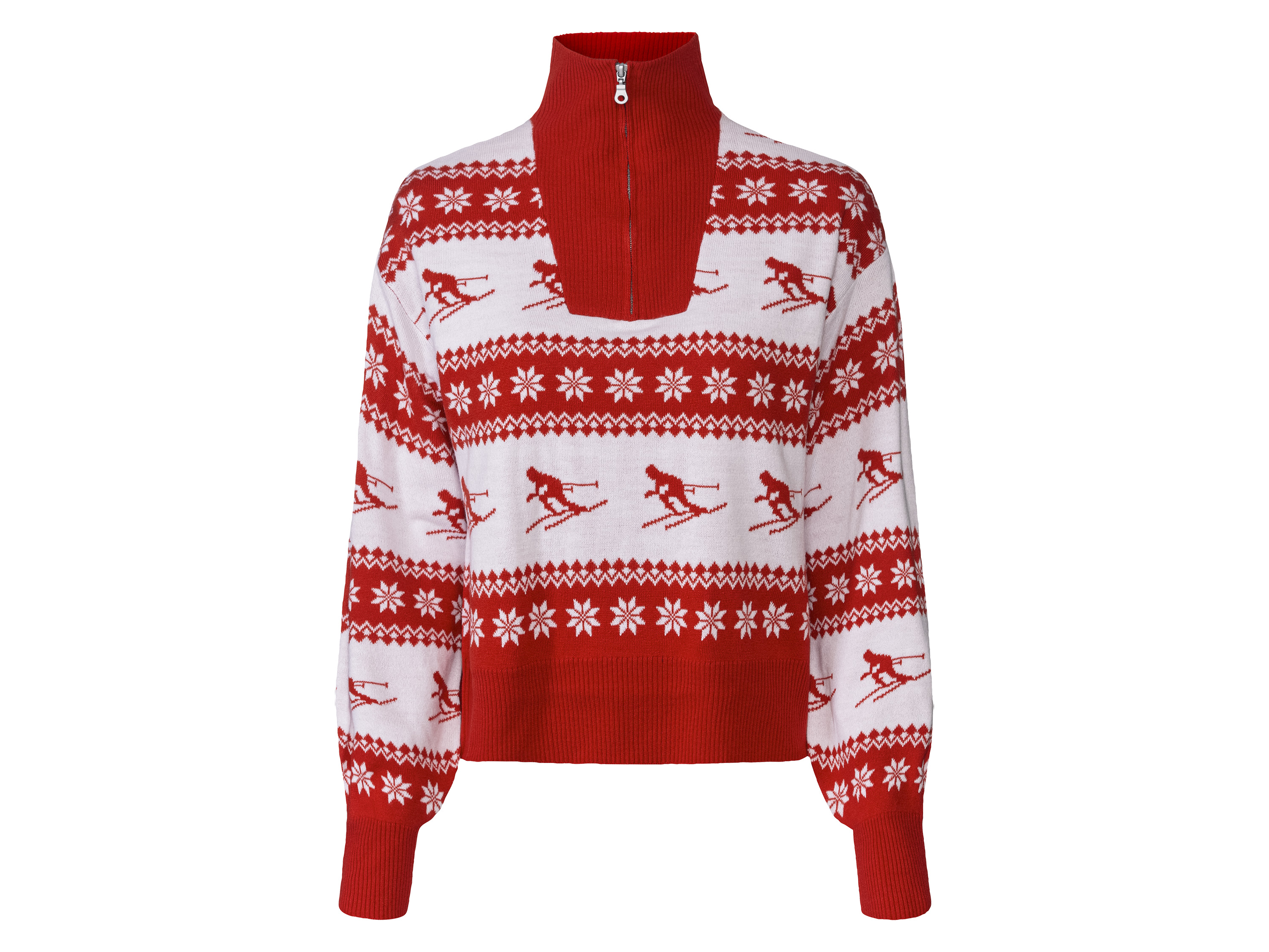 esmara Sweter damski w stylu norweskim XS 32/34, Czerwony
