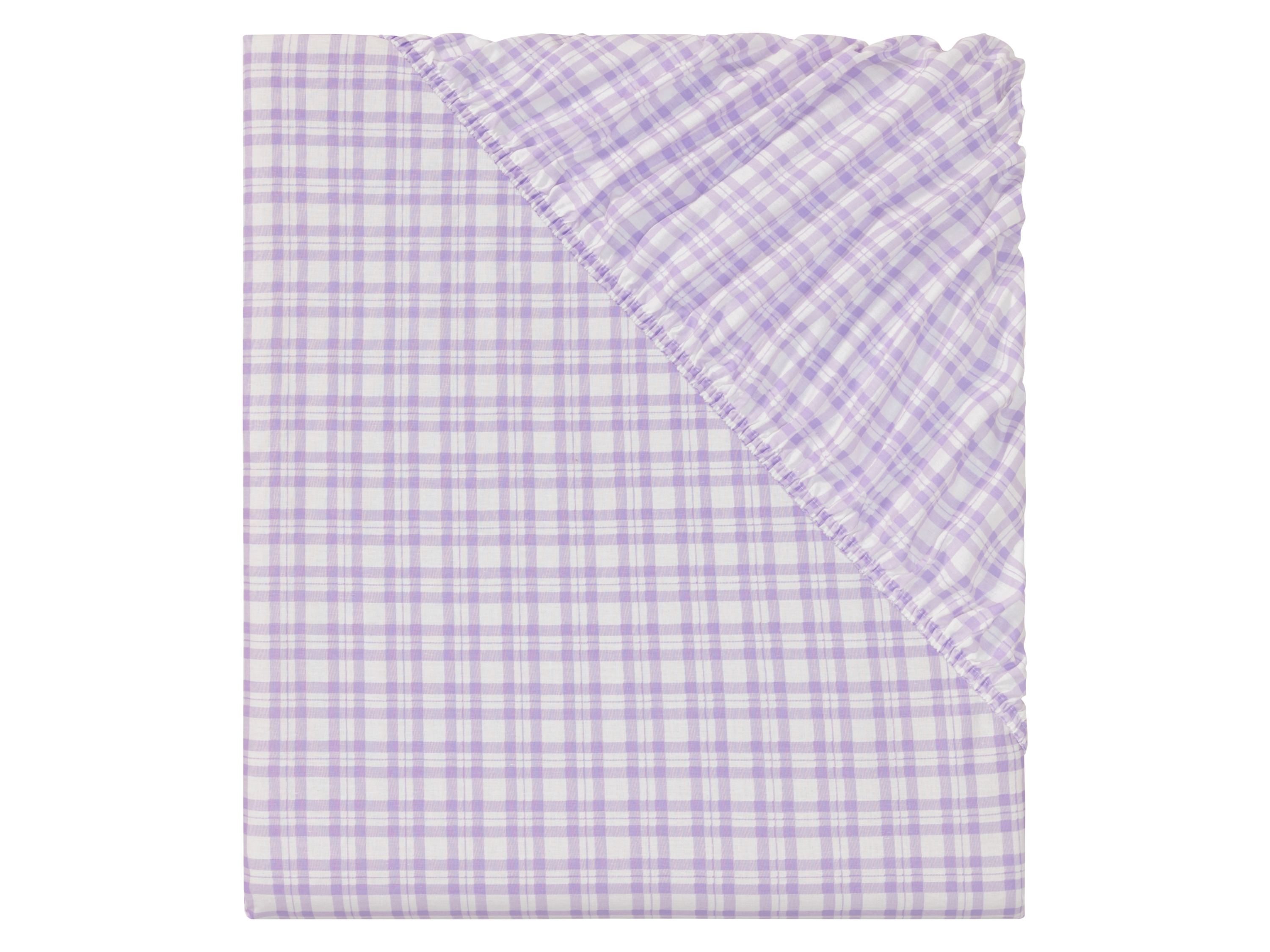 Livarno home Prześcieradło z bawełny renforcé z gumką, 140-160 x 200 cm wzorzysty fiolet