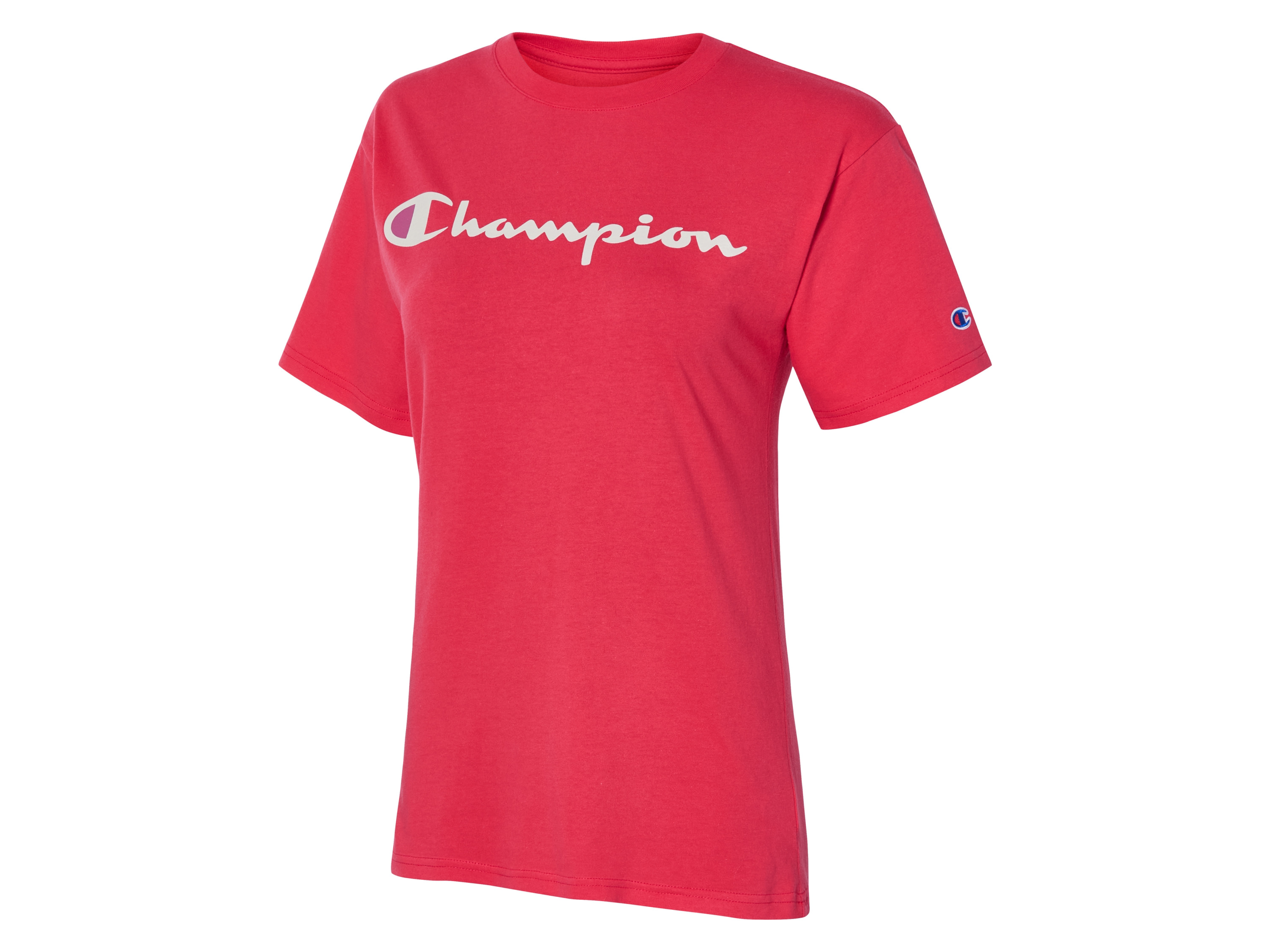 Champion T-shirt damski z bawełny Jasnoczerwony, S