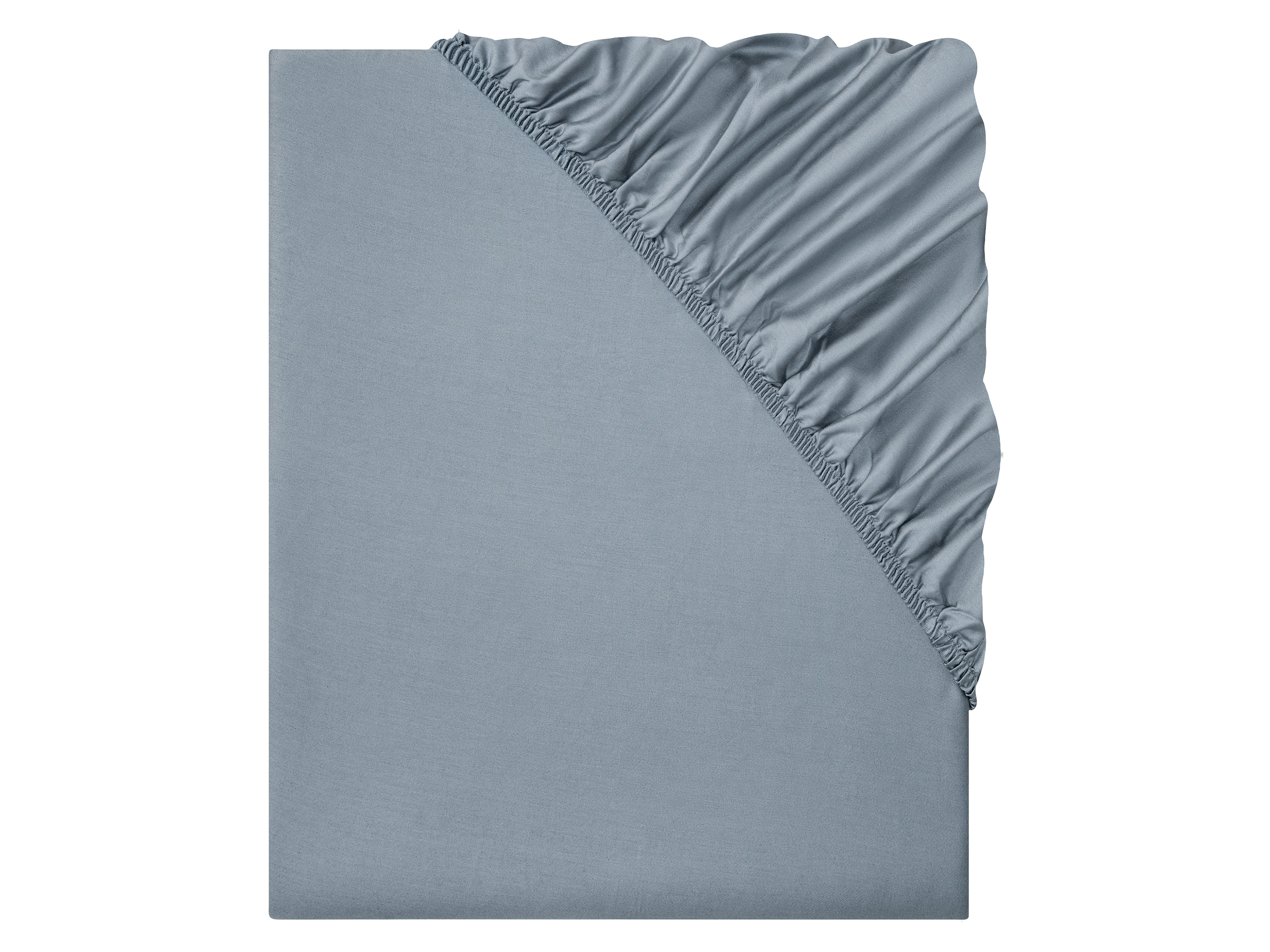 Livarno home Satynowe prześcieradło z gumką, 140-160 x 200 cm Niebieski