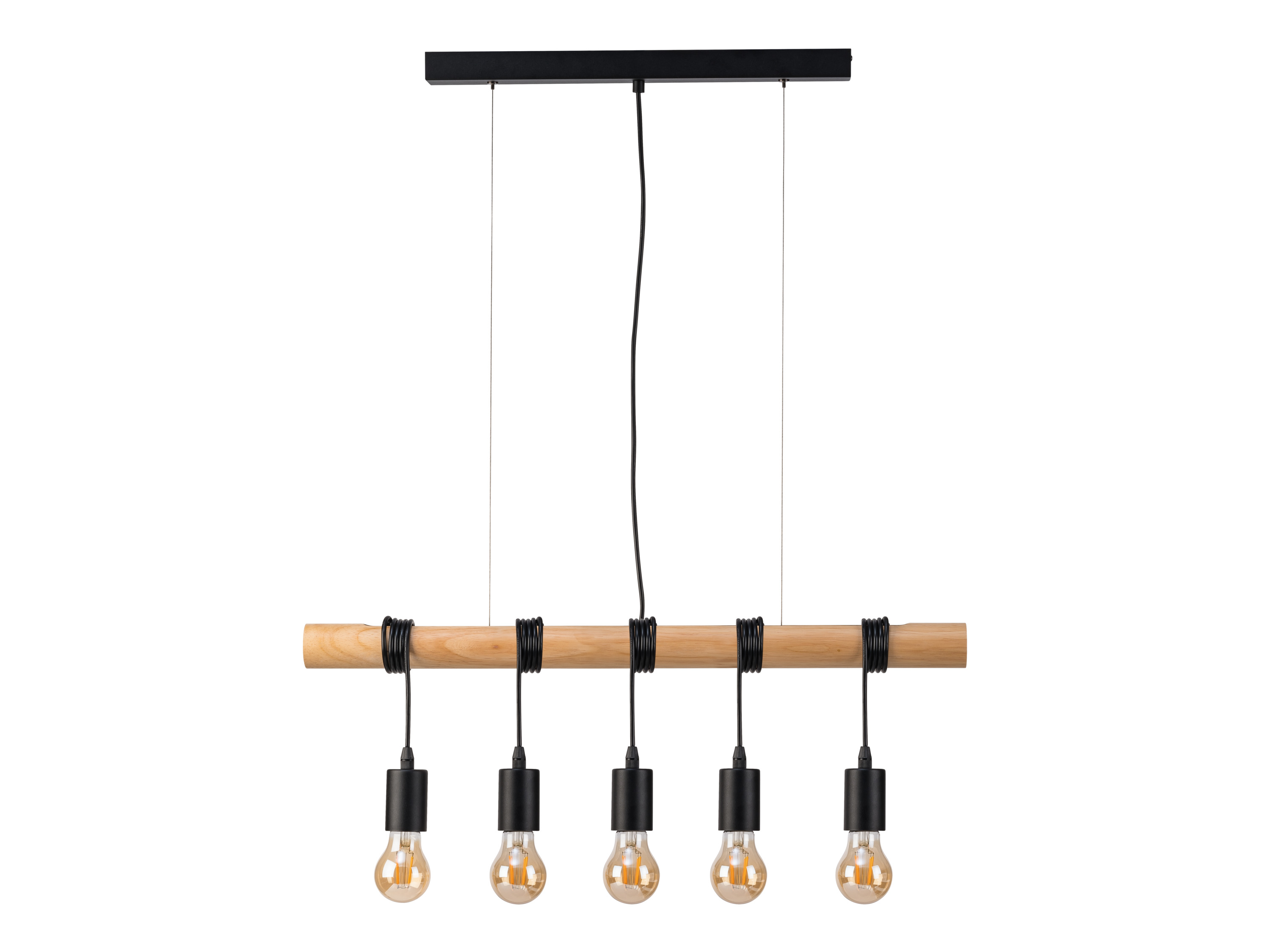 Livarno home Lampa wisząca LED 4/5 żarówek Drewno