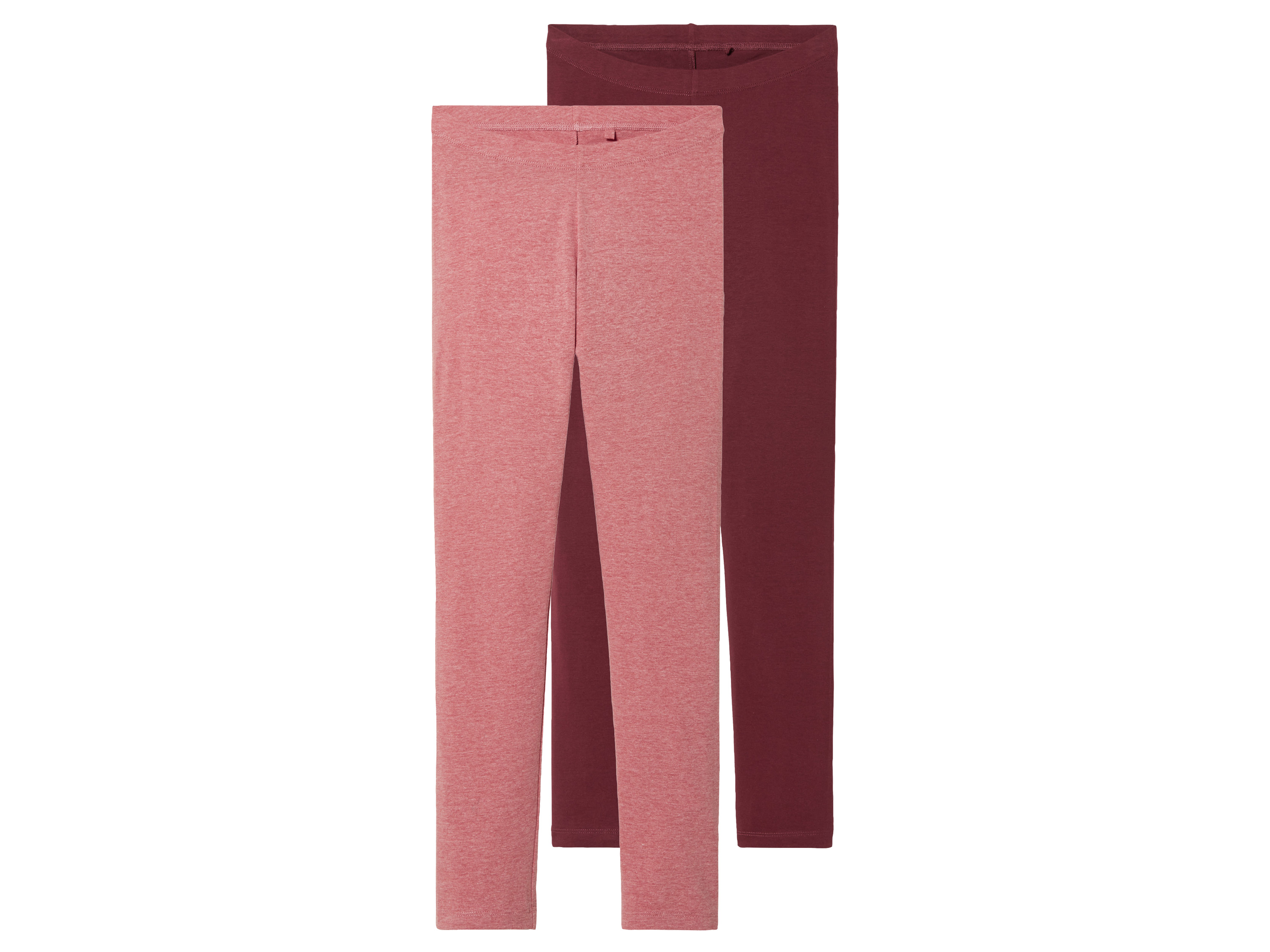 pepperts! Legginsy dziecięce z elastycznym pasem, 2 pary 158/164, Różowy/burgundowy