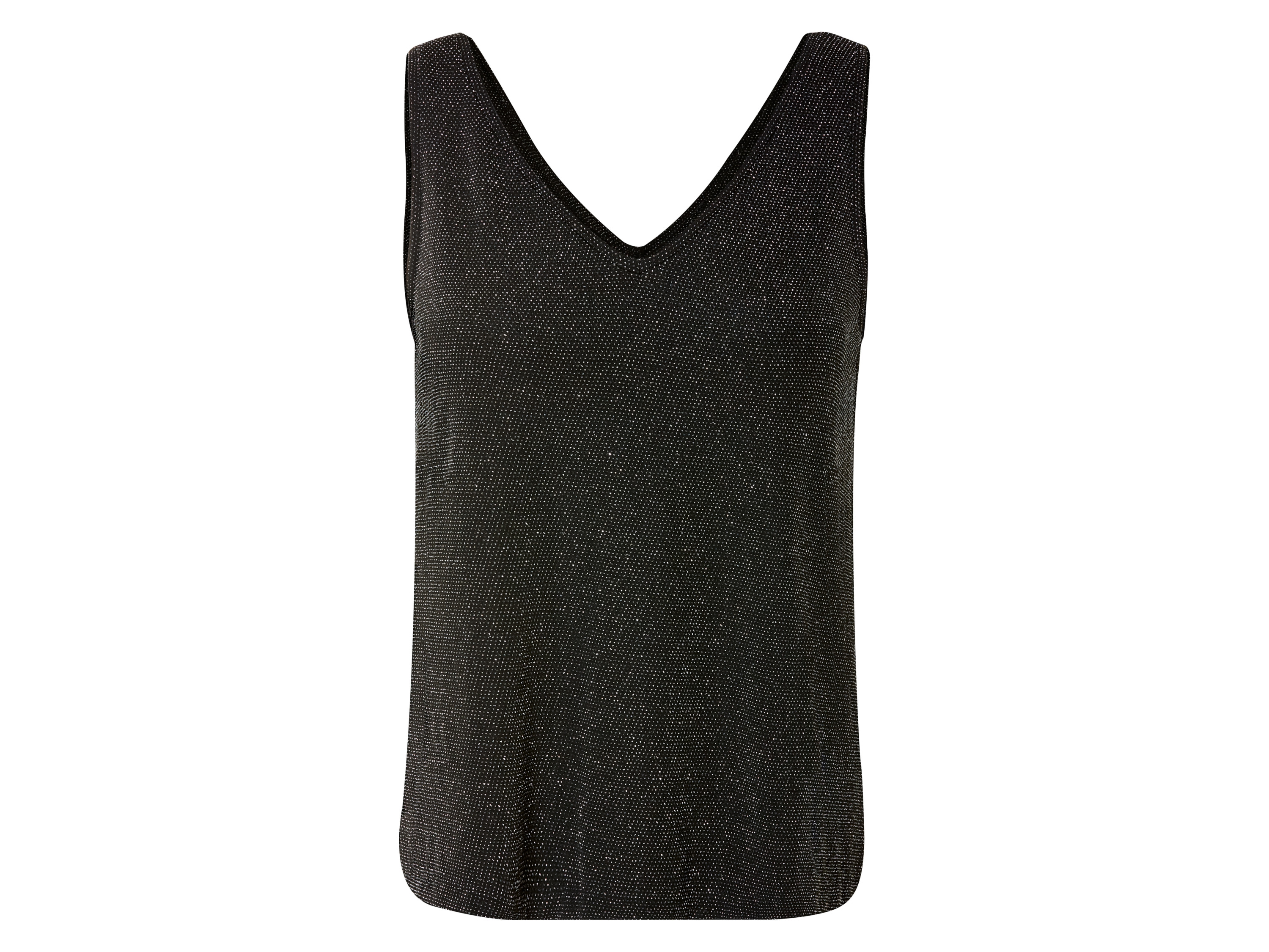 esmara Top damski z efektem brokatu XS 32-34, Czarny